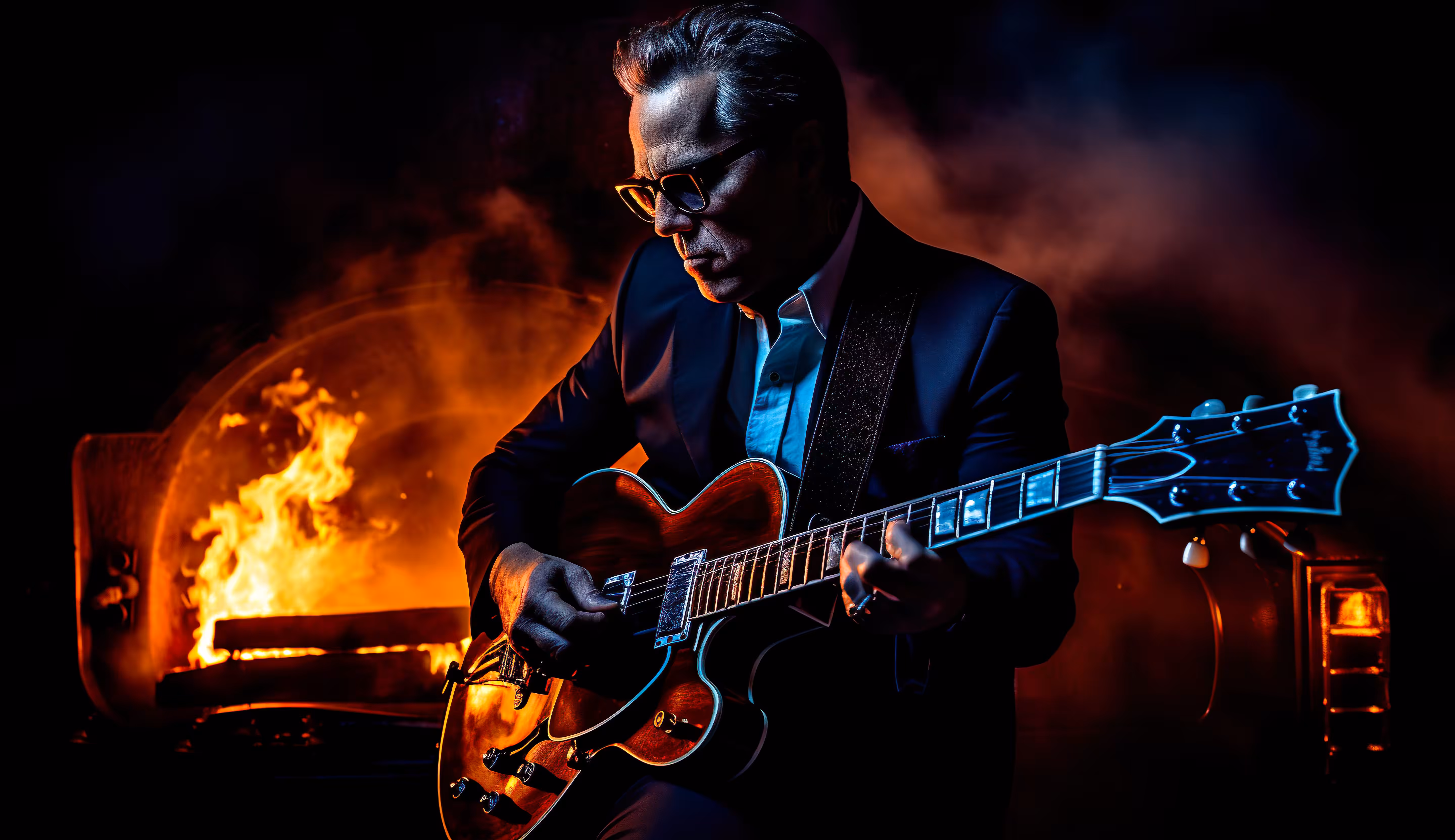 blues guitarist portrait