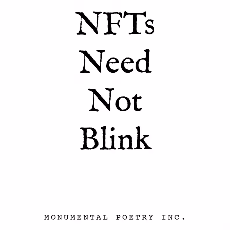 NFTs needn't blink.