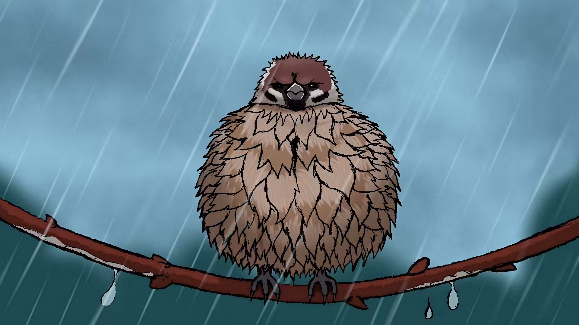 Art Of Abolfazl : The Sparrow In The Rain 