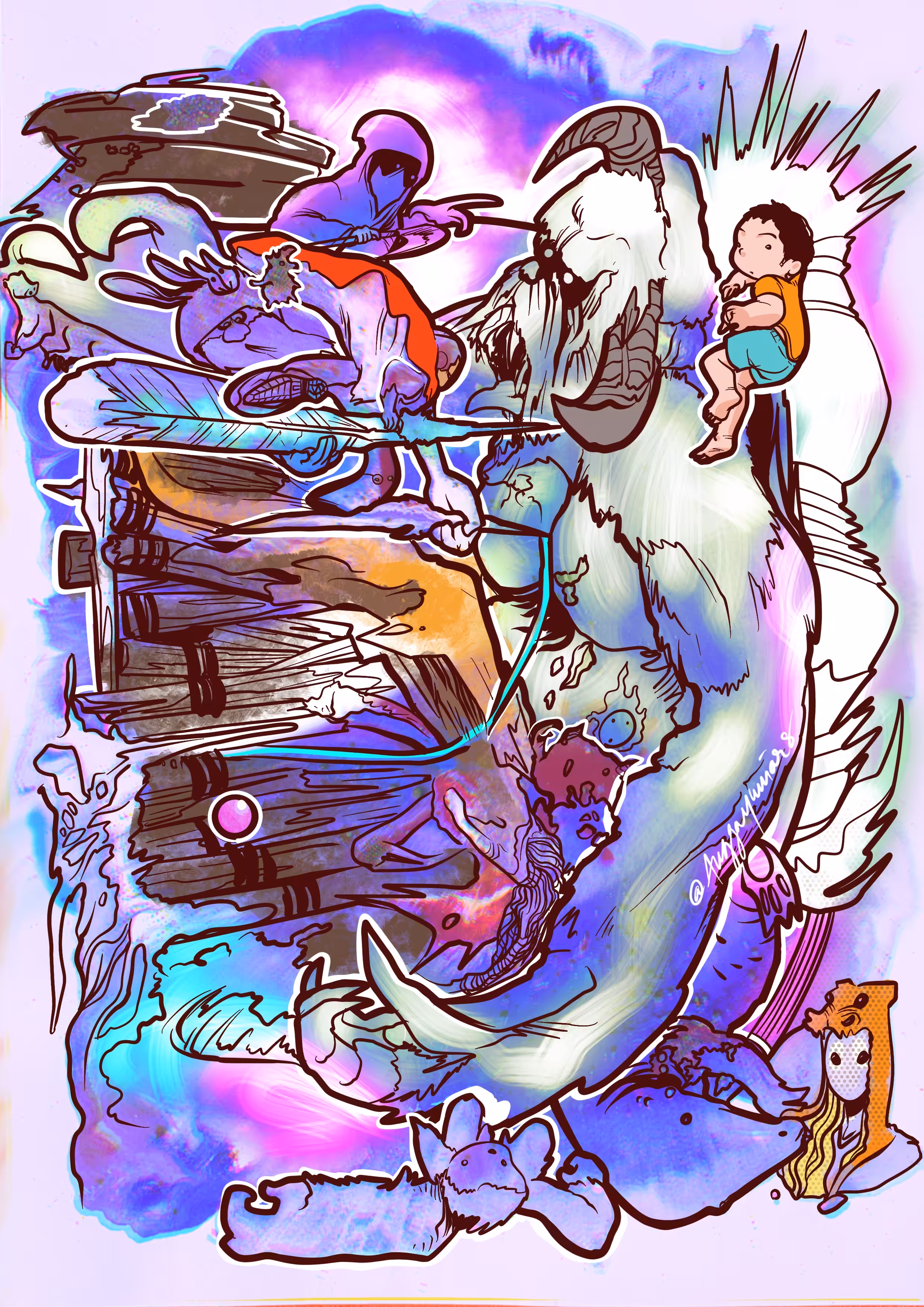 Battle with The Giant Monster
