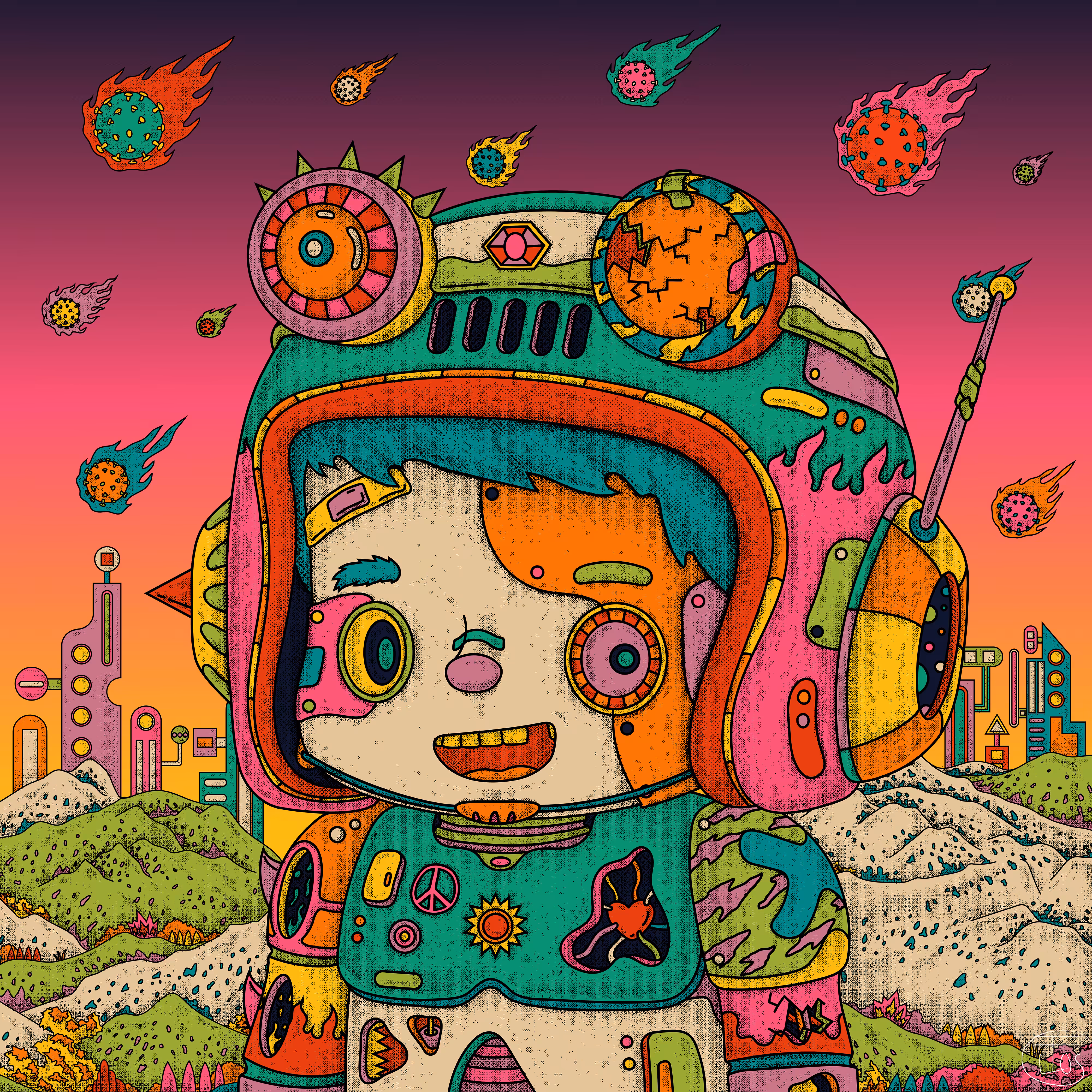 owangeboy and frens #2 - cosmicbot 1401 by flostitanarum