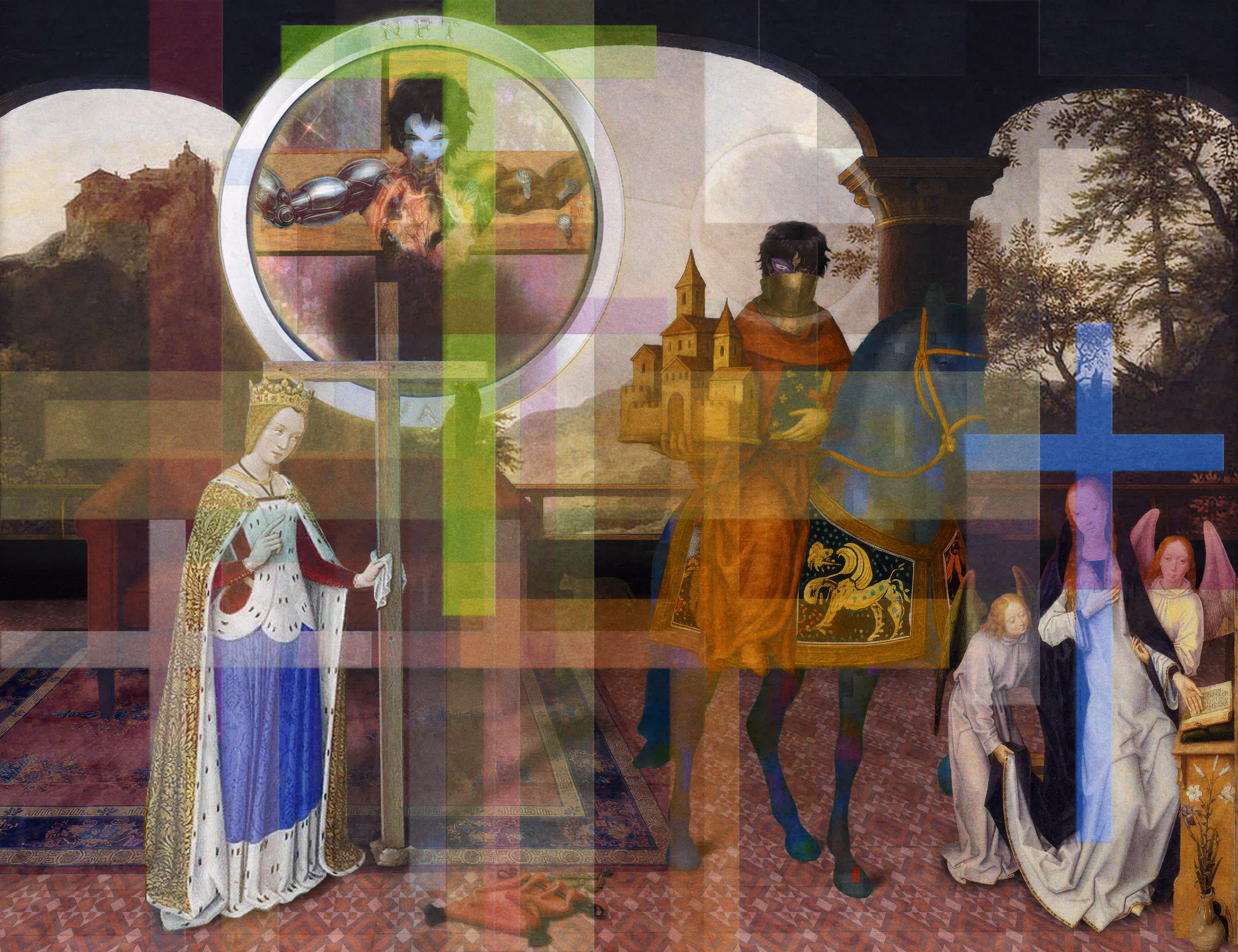 The Pilgrim's Living Room Crucifixion; Mona Lisa Hyper-Gamble by Parker Ito
