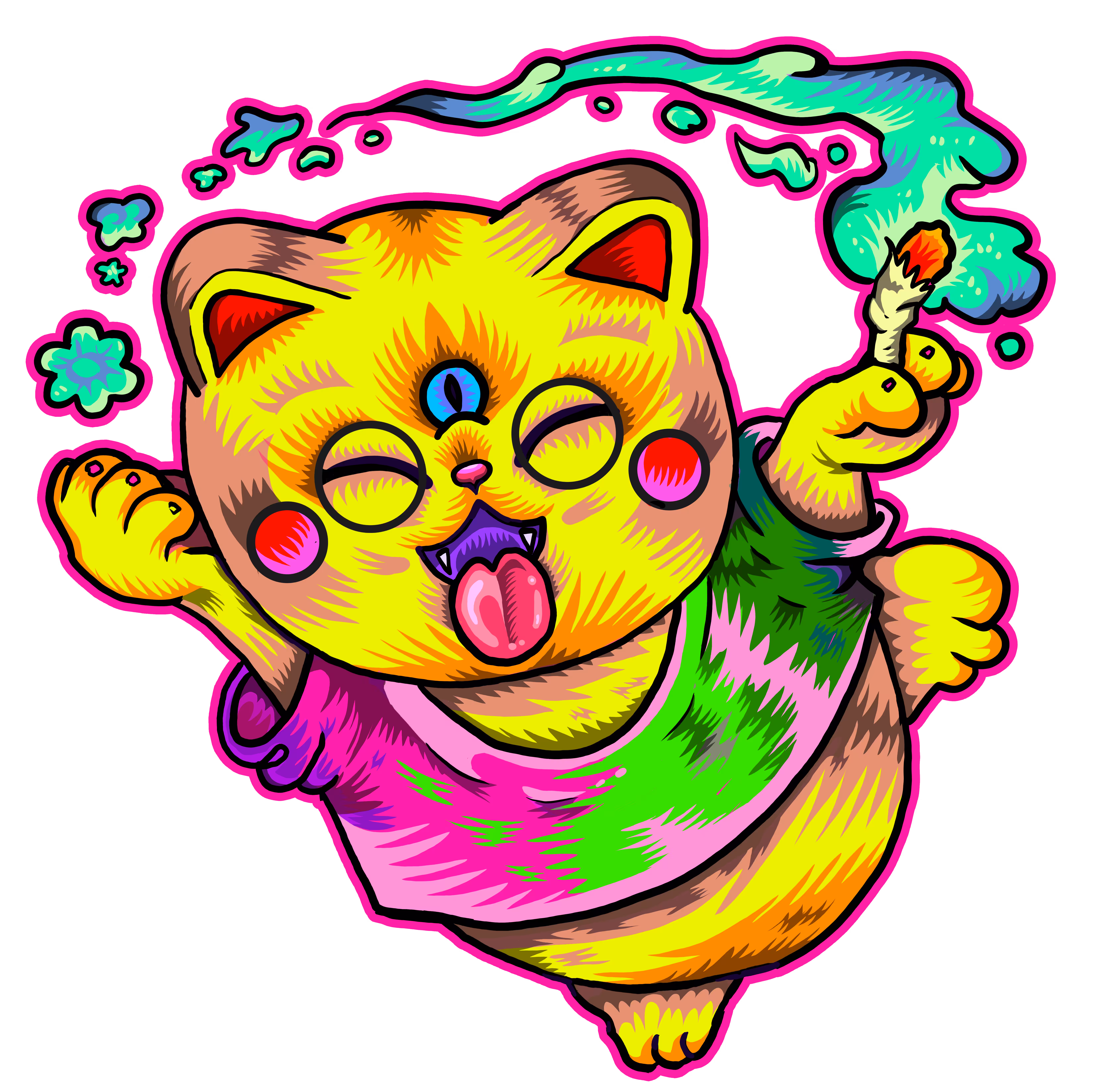 420 style : cat in meditation