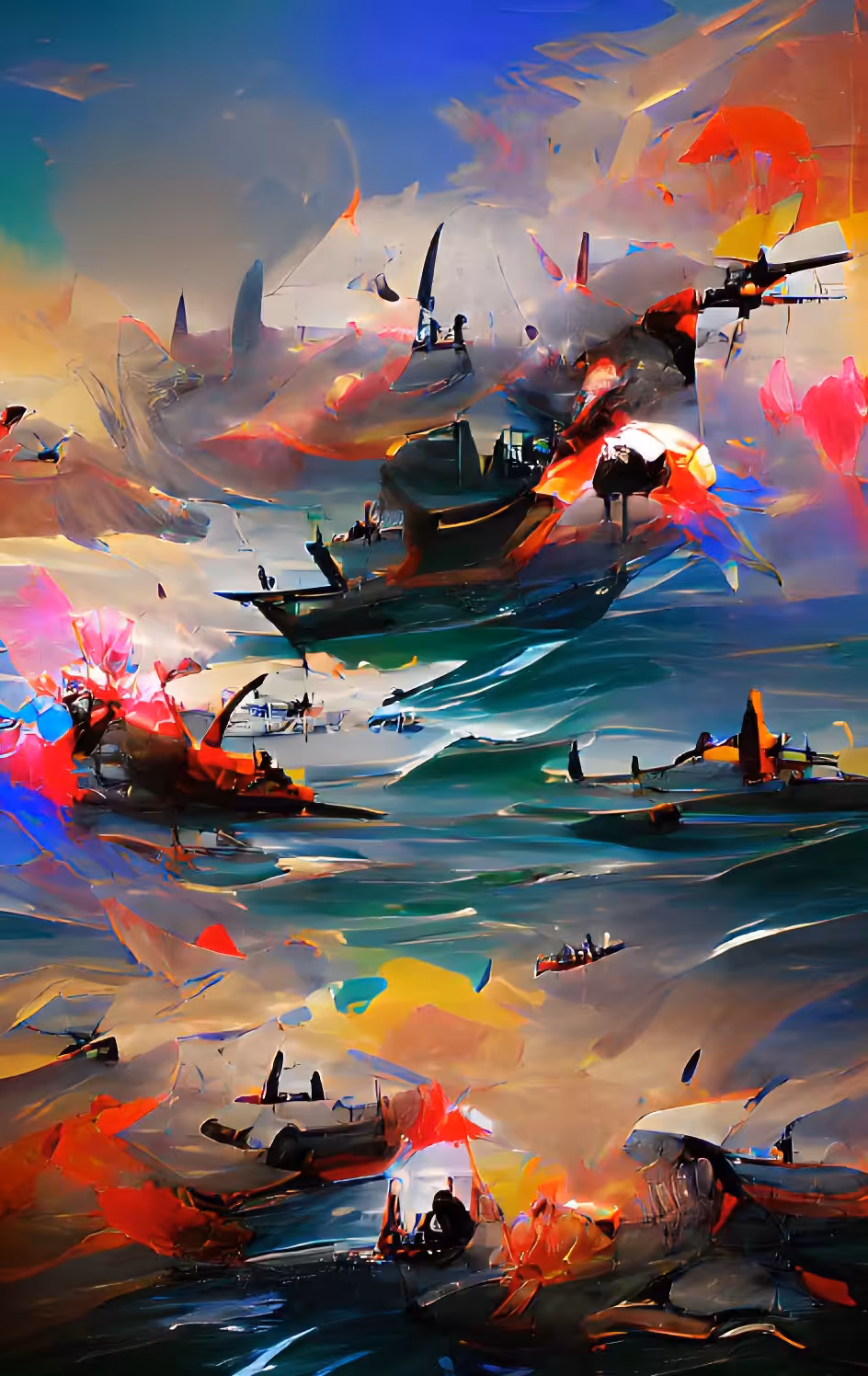 Ships on the dark City
