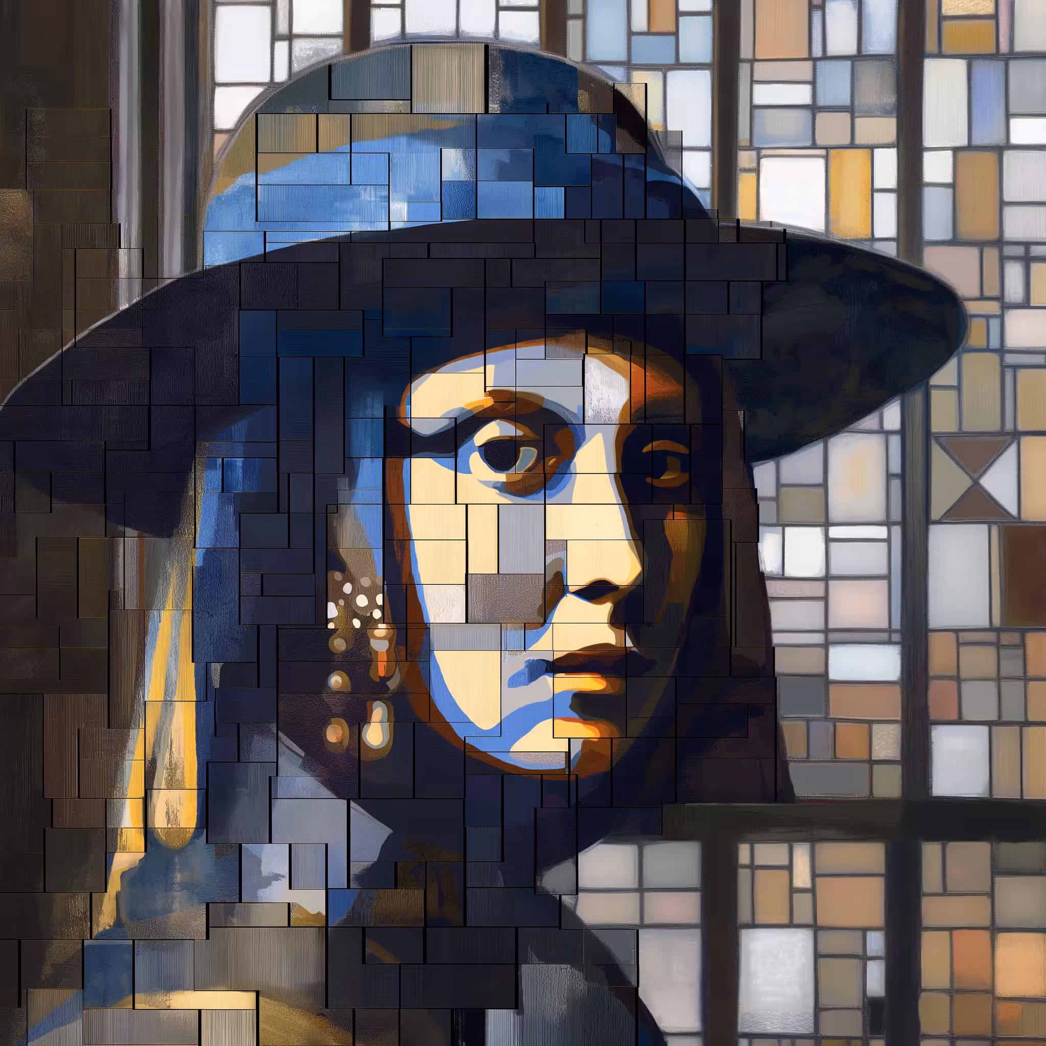 Halfway: Iconic Panelscape Girl with a Pearl Earring