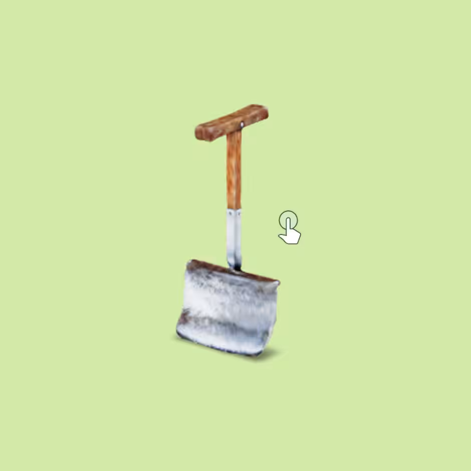 ReadilyMades - "Wood and galvanized-iron snow shovel"