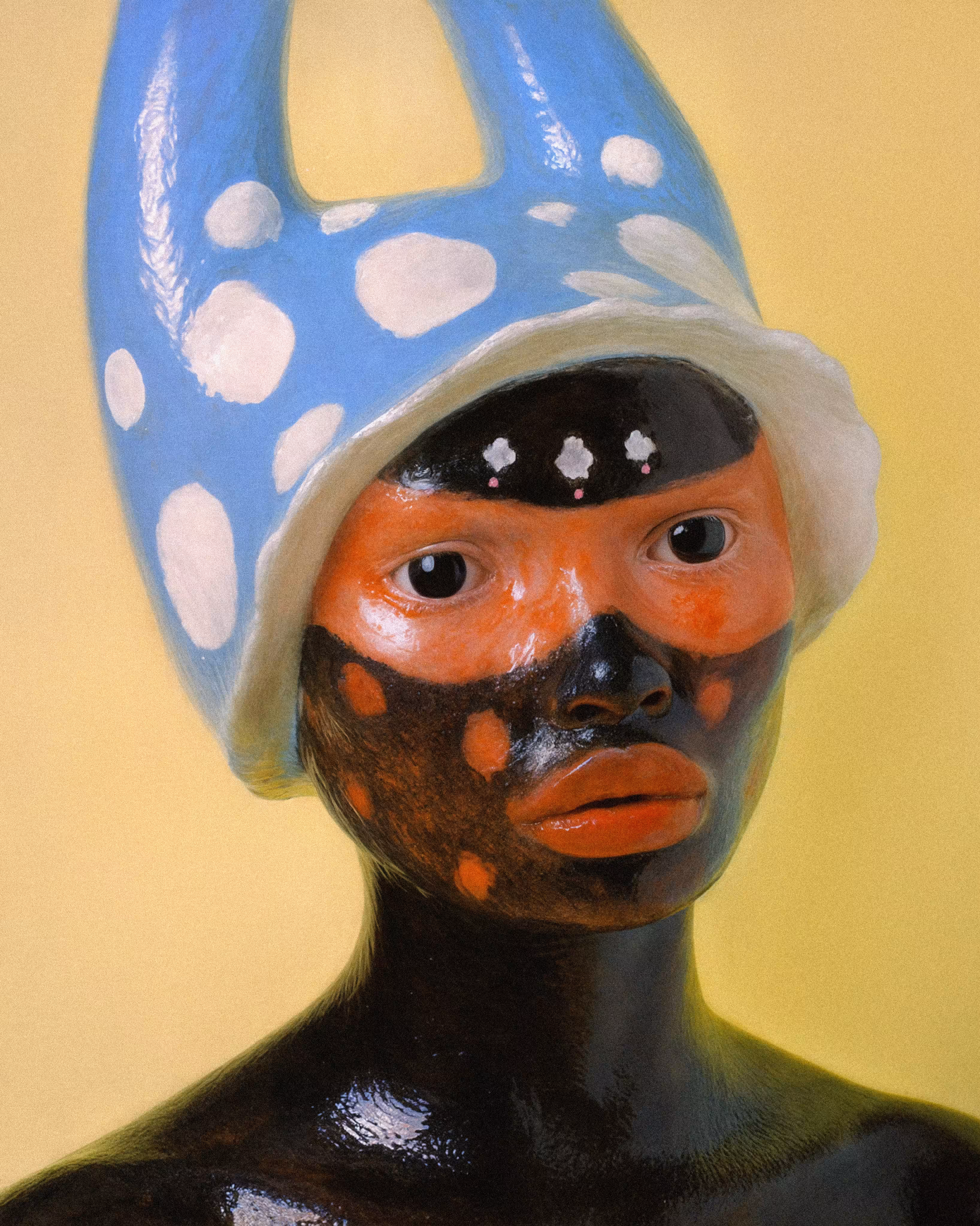 blue horn hat