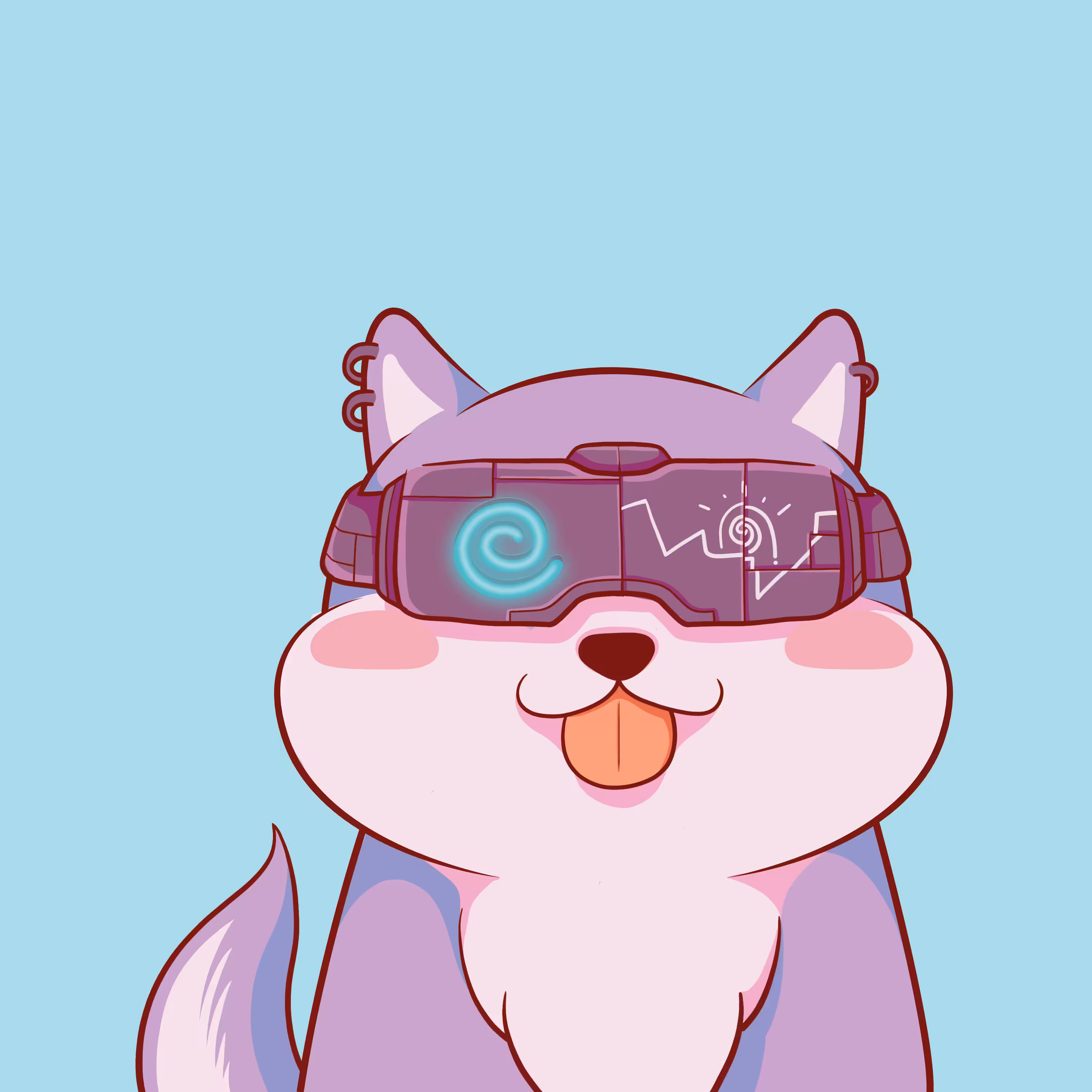 Cutes shiba #010 with cyberpunk style
