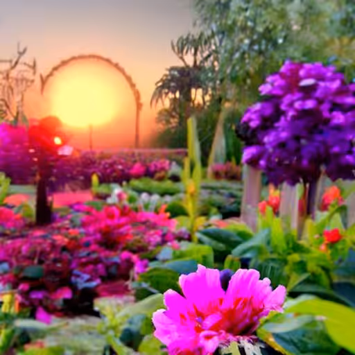 Floral Garden at Sunrise #01