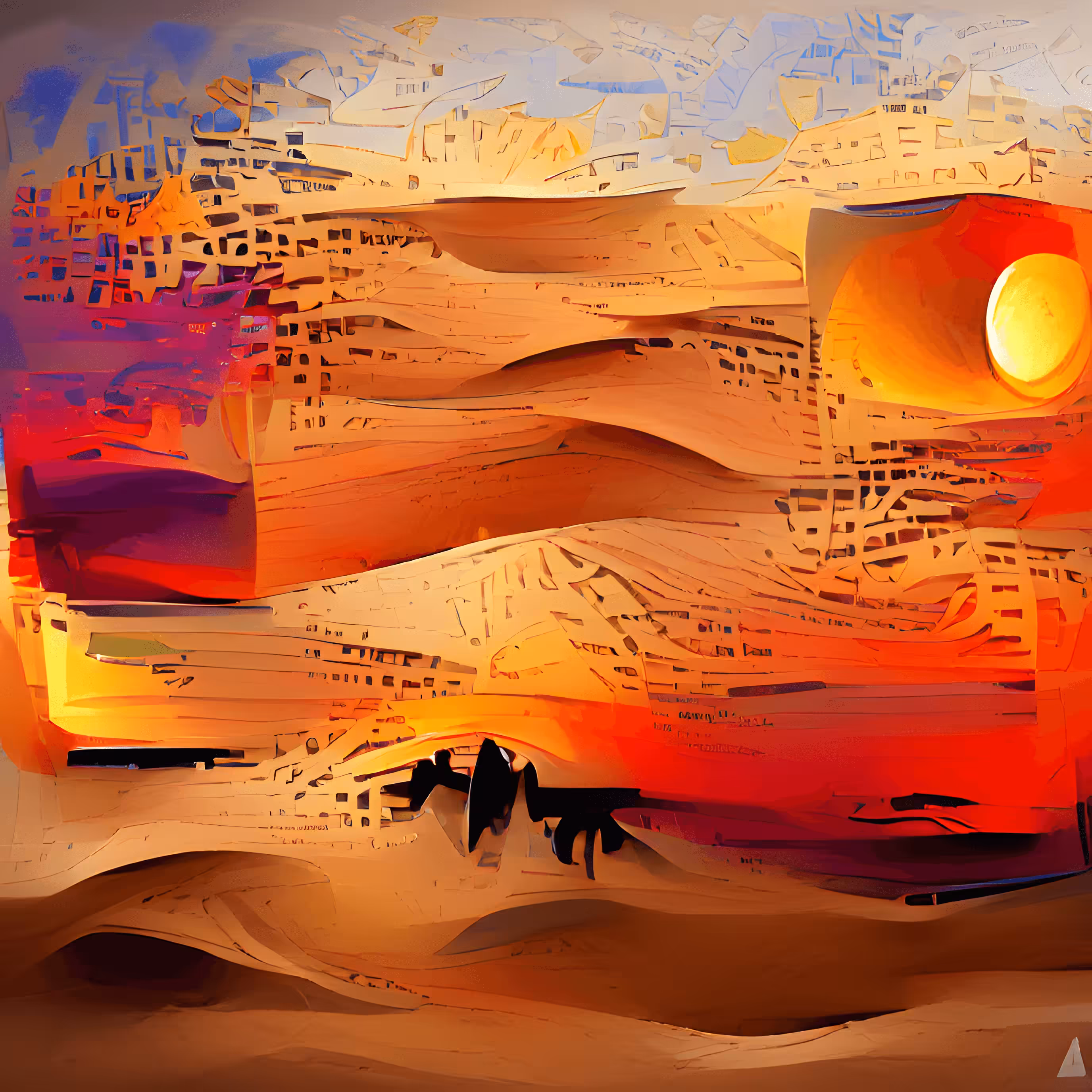 An Abstract Painting of the Saharan Desert