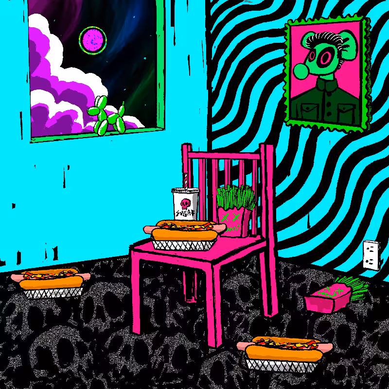 pink chair in the blue room #54