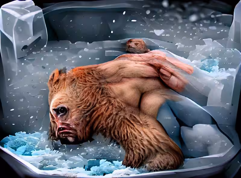 And may the freed bear bathe his body in the ice of the frozen north