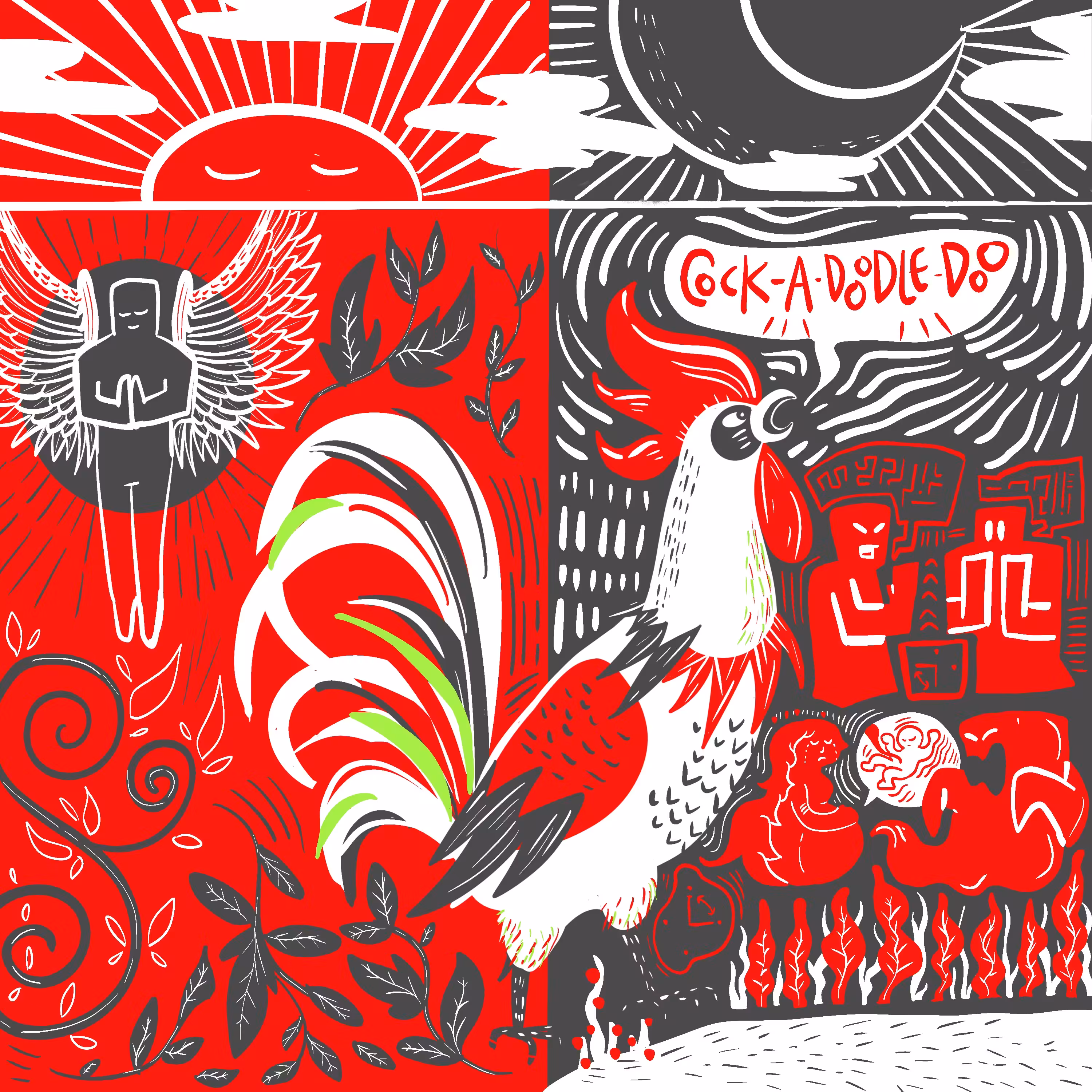 when the rooster crows at night - indonesian myths