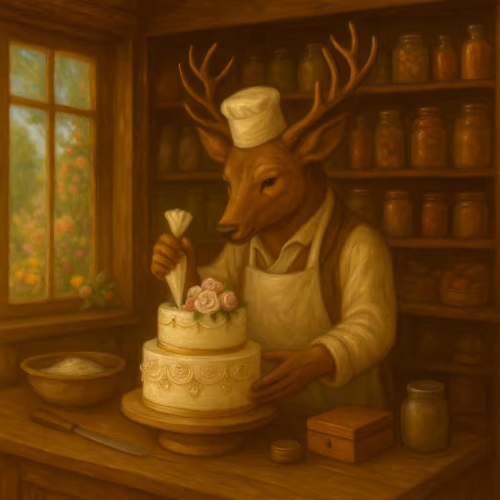 Hyrcanian Forest Deer Patisserie Wedding Cake
