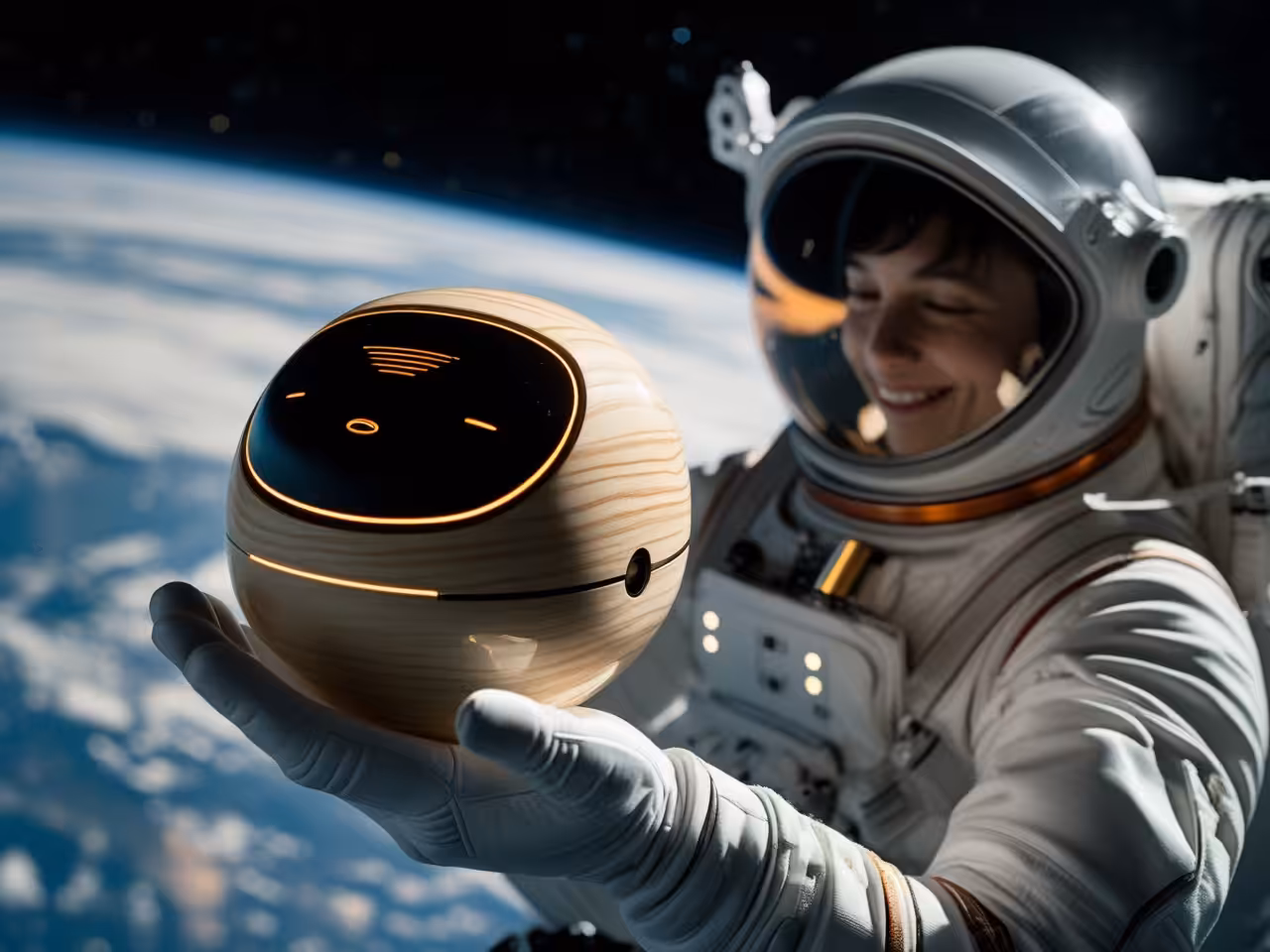 boguball plays together with an astronaut