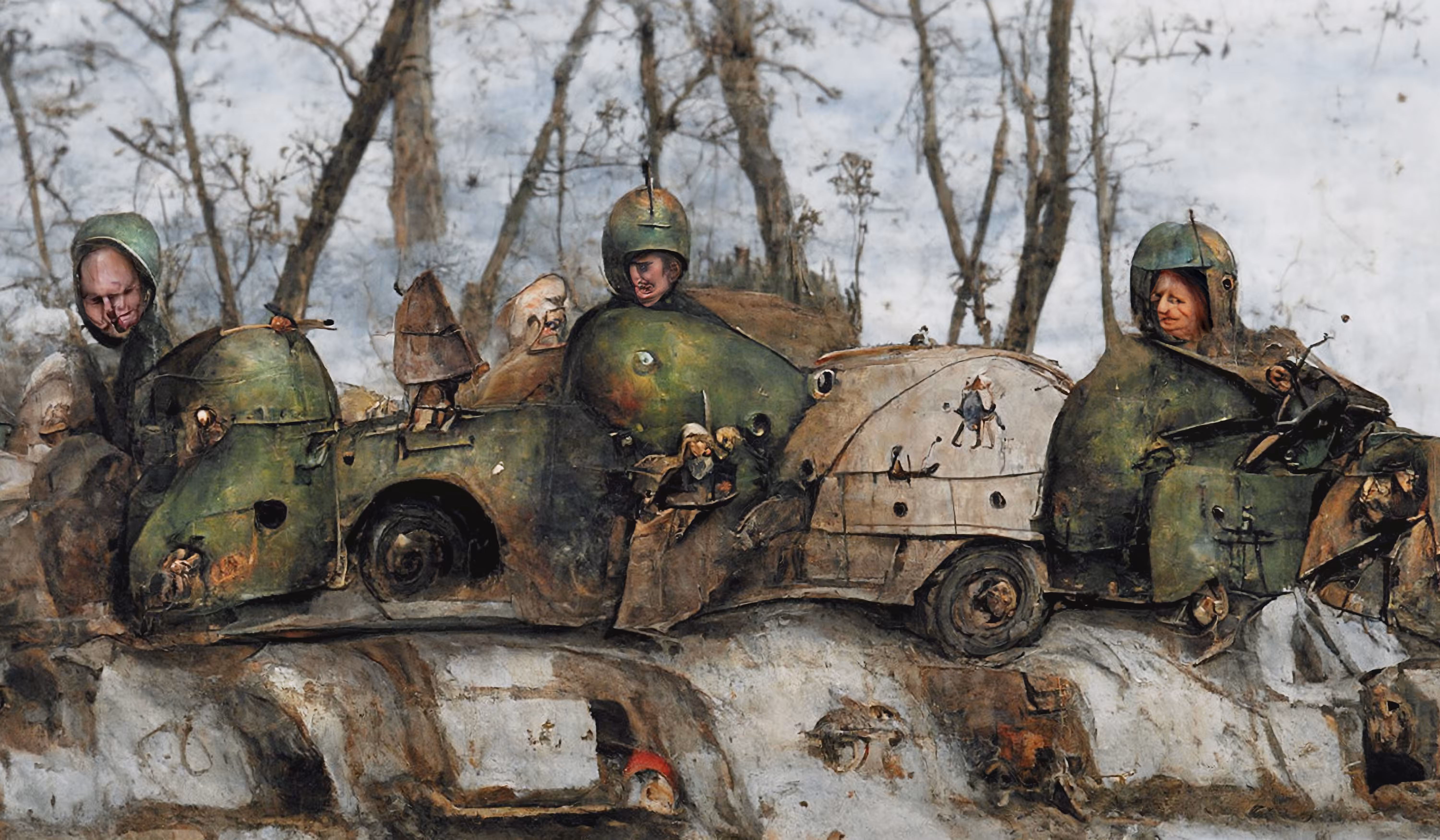 WAR EYES IV - Three soldiers on a tank