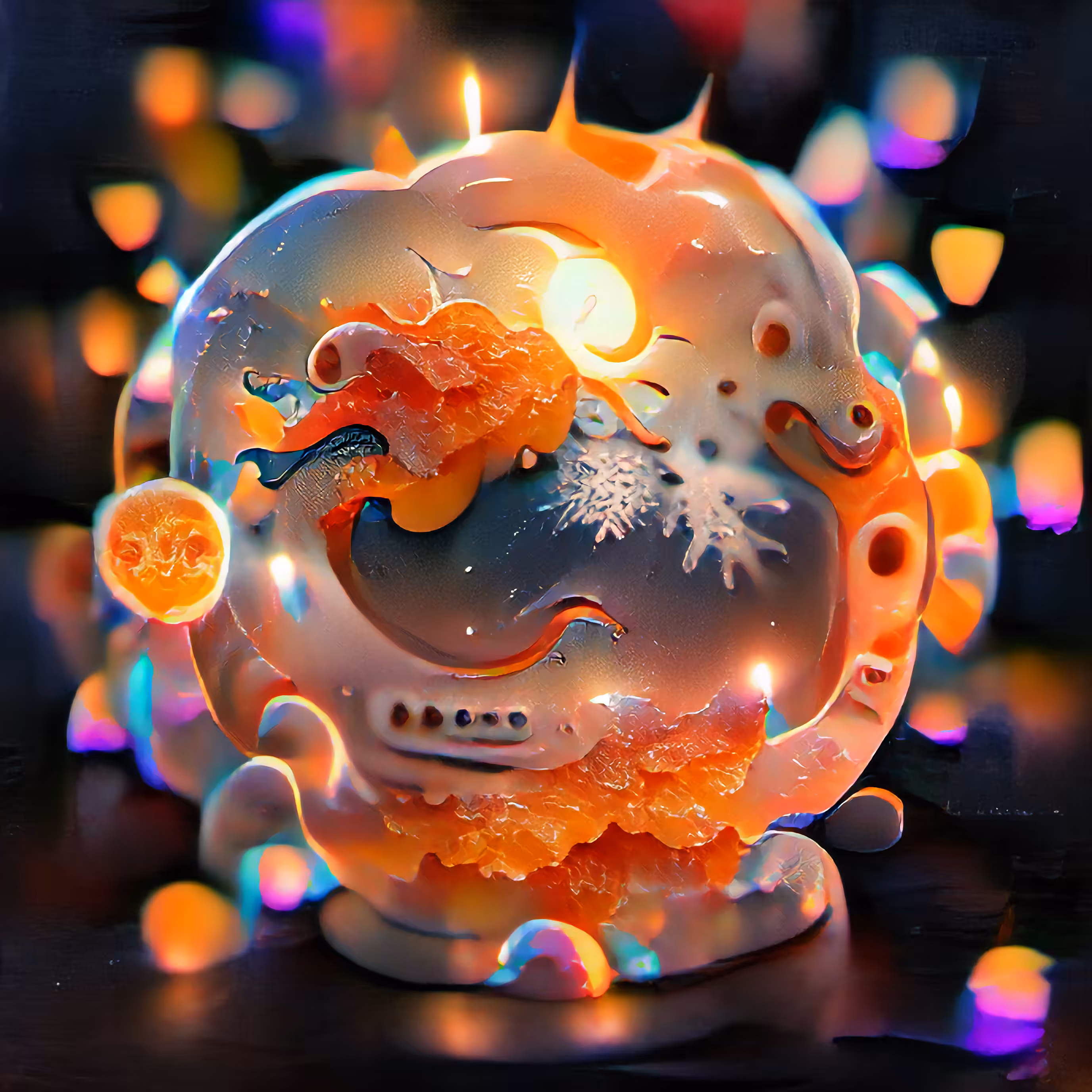 "Atomic Amoeba Snow Globe" - sherbet