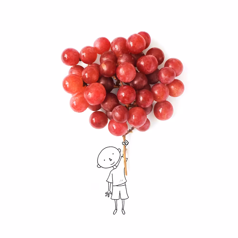 Boy with (a lot of) grapes