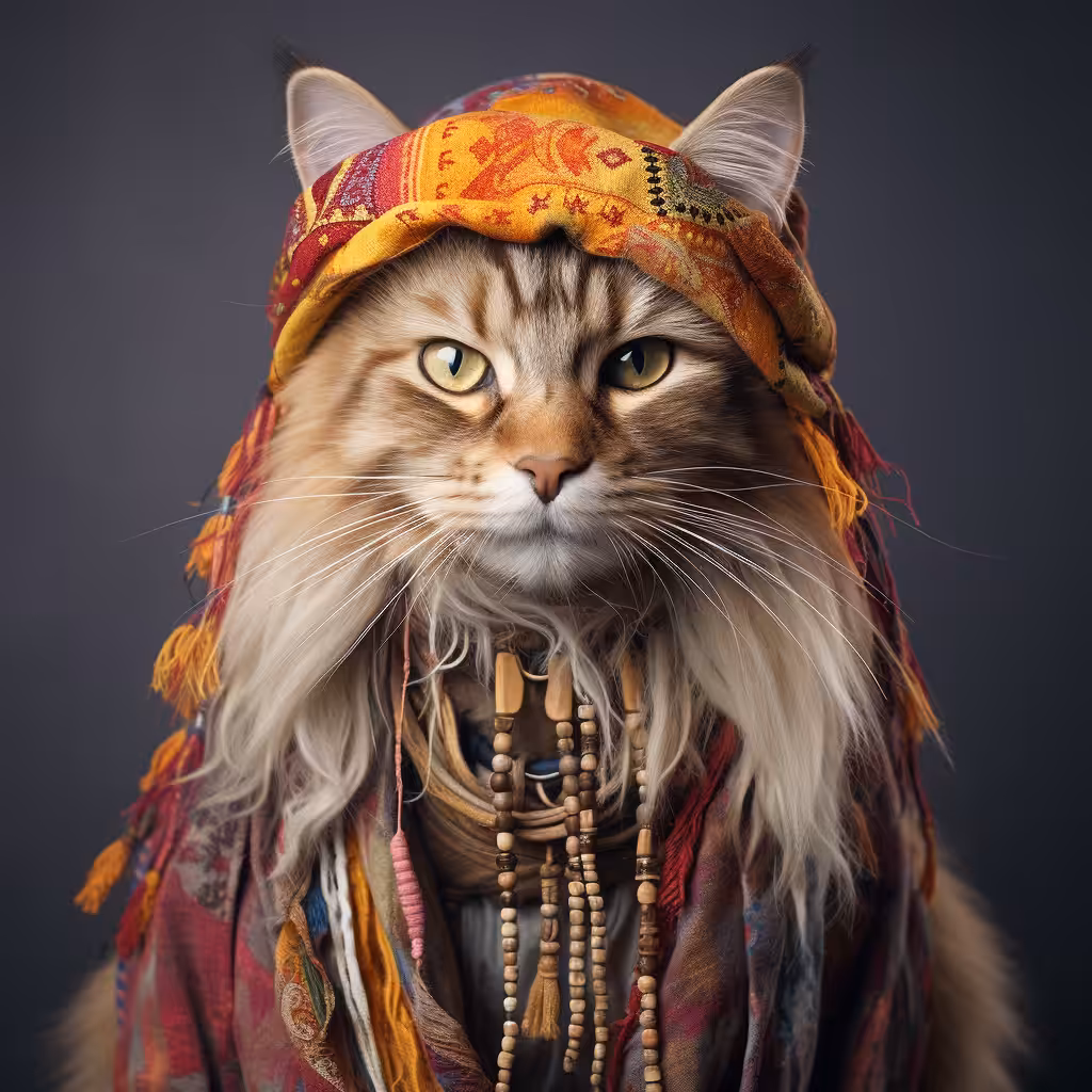 Soleil is a free-spirited cat who only believes in wearing sustainable fashion. 