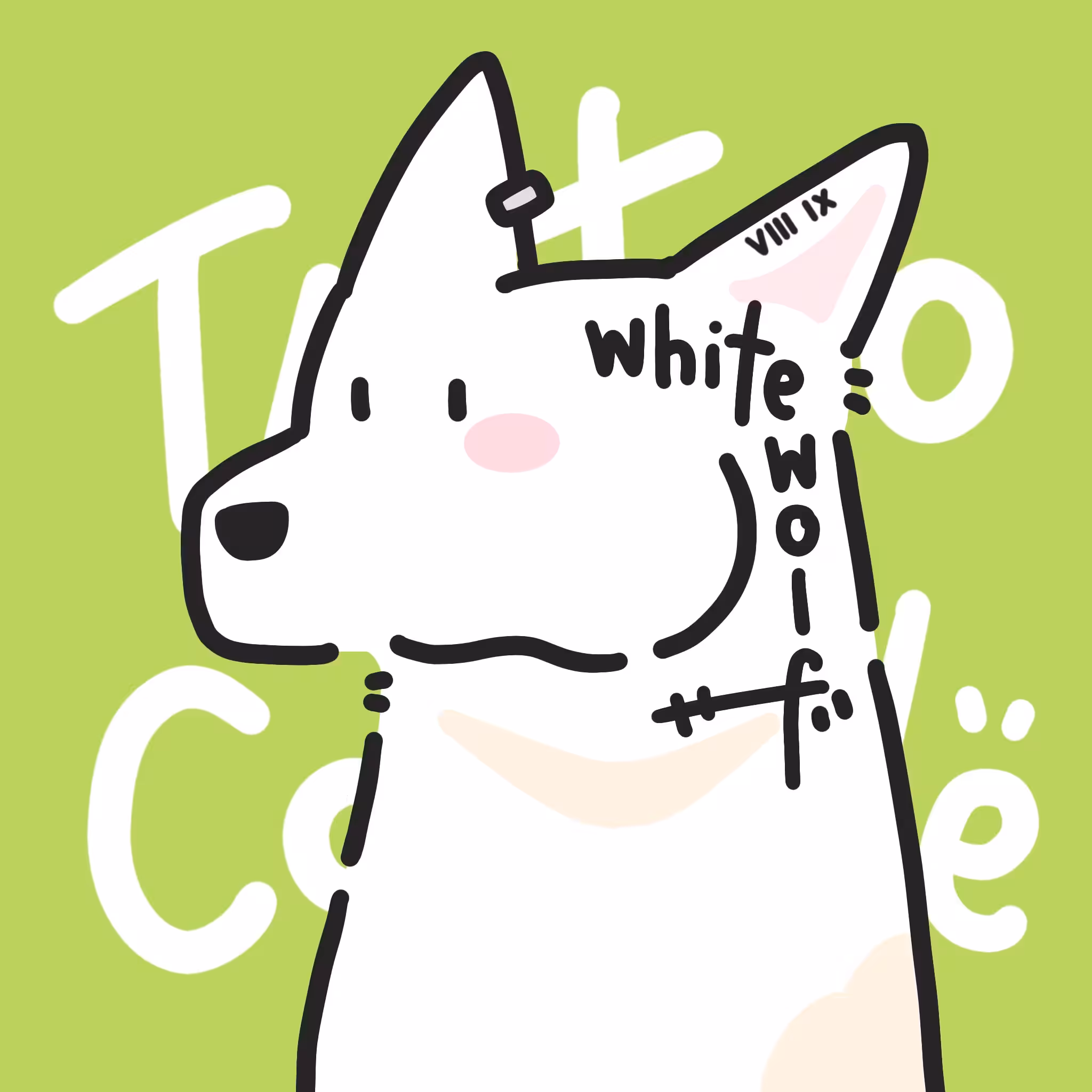 White Wolf Tattoo Series with No.85