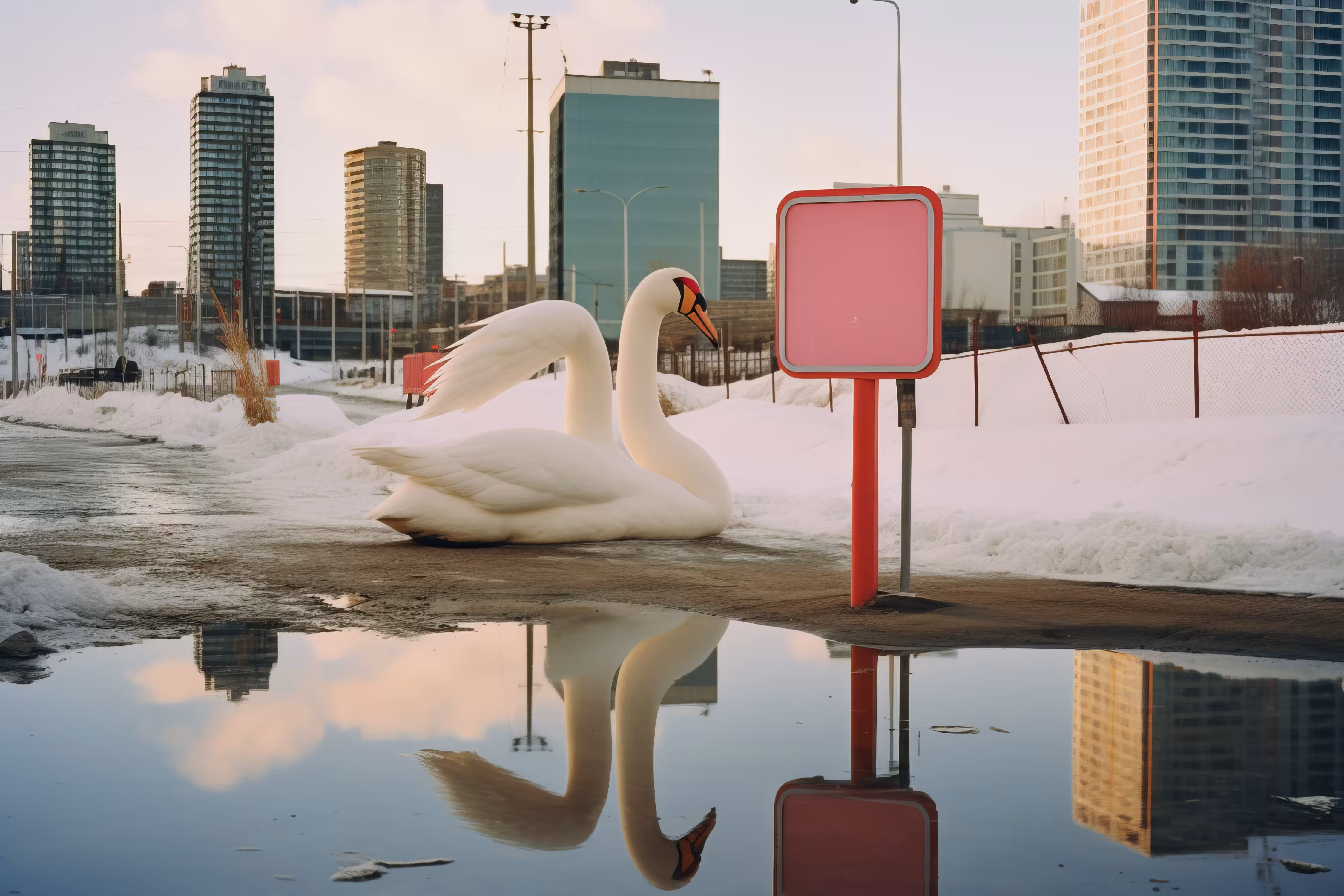 Swan Cold Lonely Night