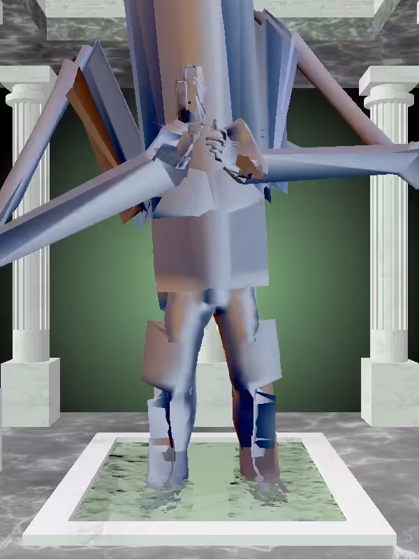 HeavenComputer: The Cheering Stealth Dark Blue Man #1635