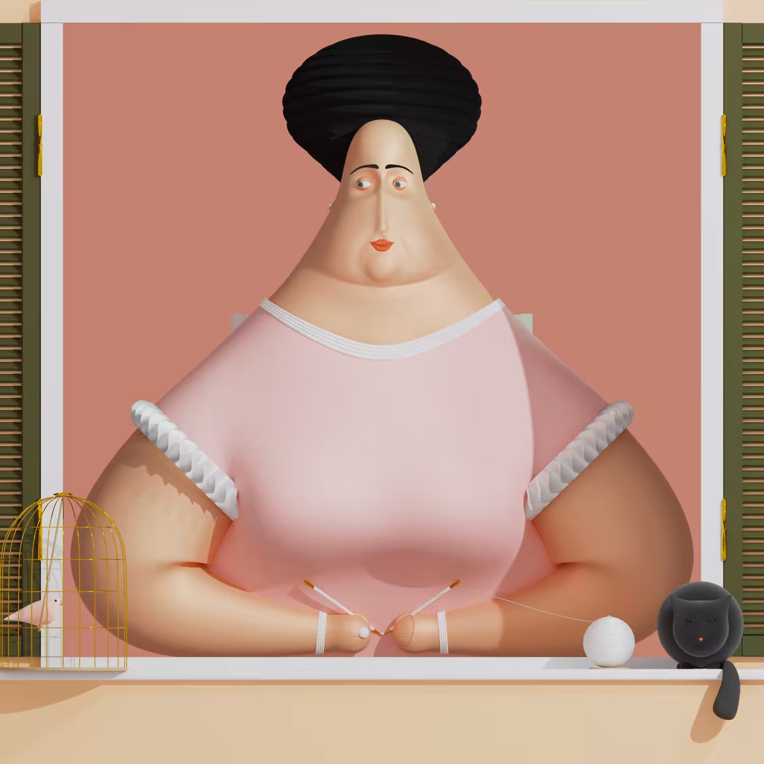 Portrait of a lady at the window