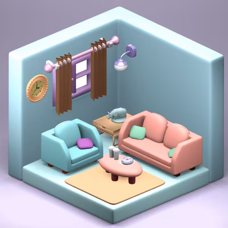 3D Fantasy Living room #6