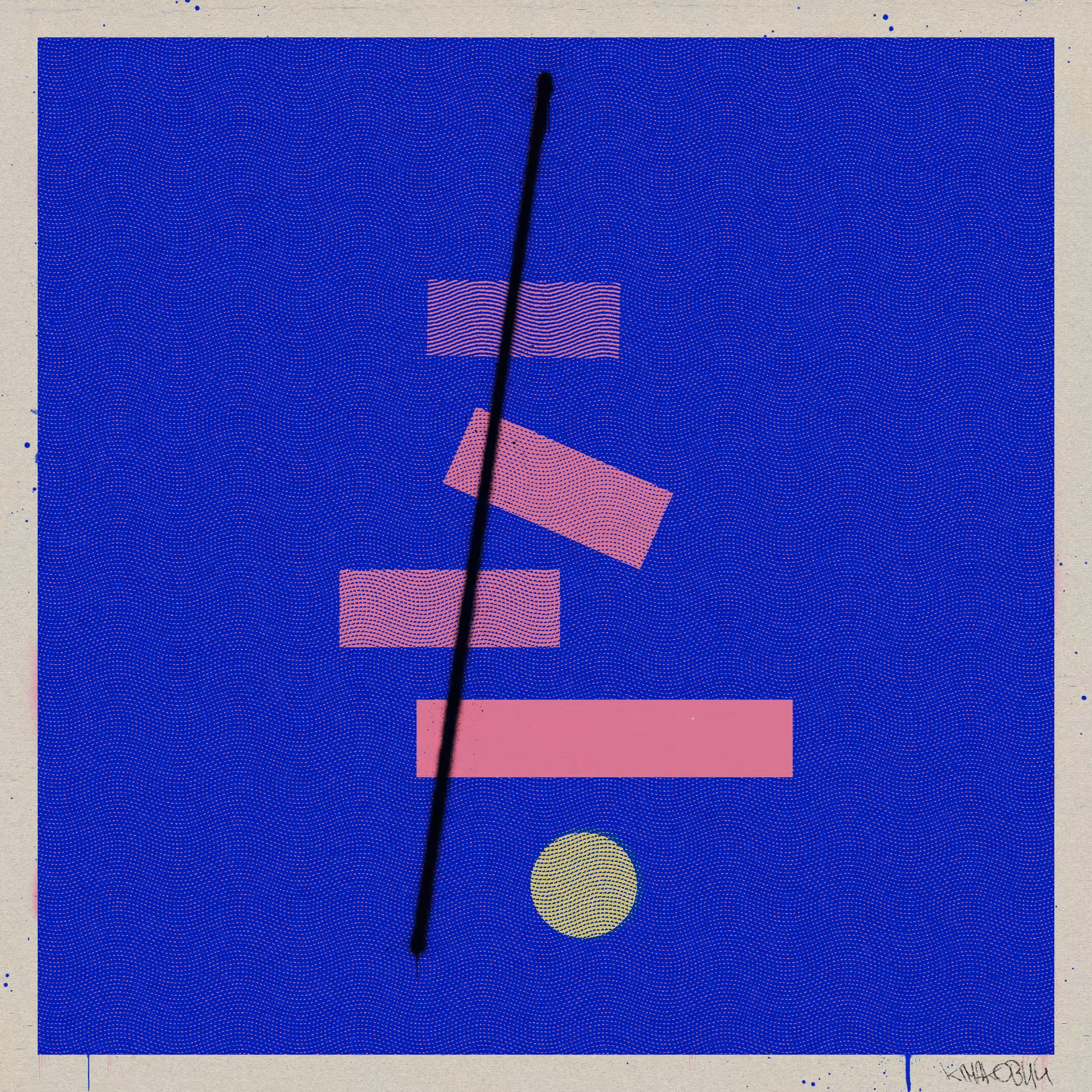 Suprematist composition (with four pink rectangles)