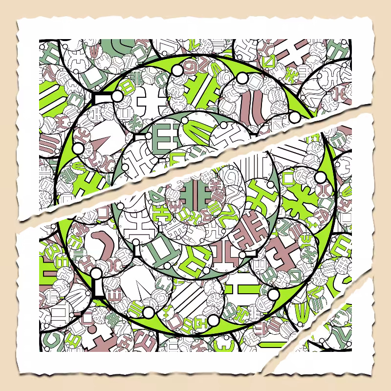 Fractals and fractures -"Alphabetic Signs" #43