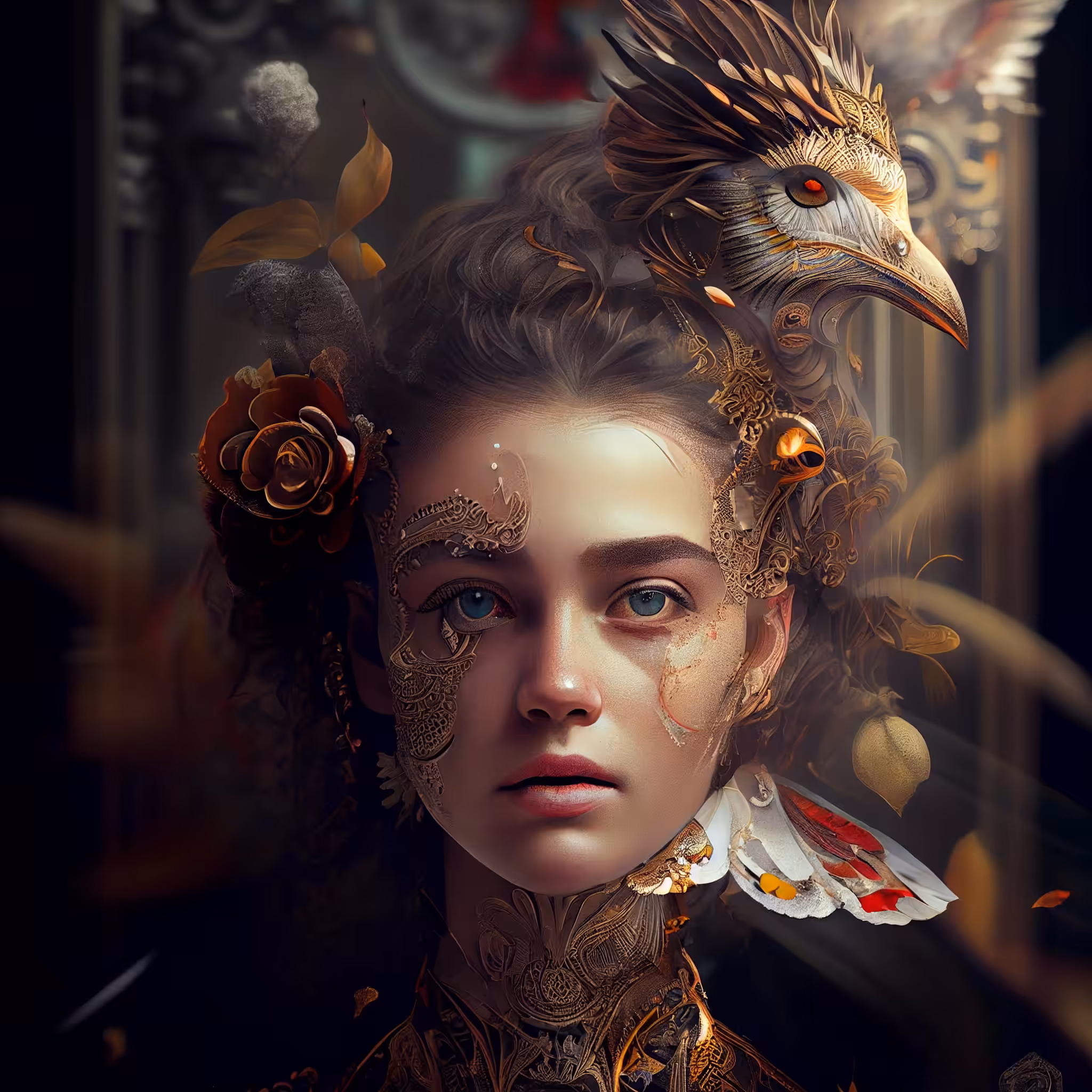 A girl and a bird