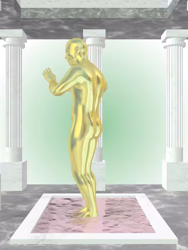 HeavenComputer: The Robotic Green-Golden Goblet Man #2604