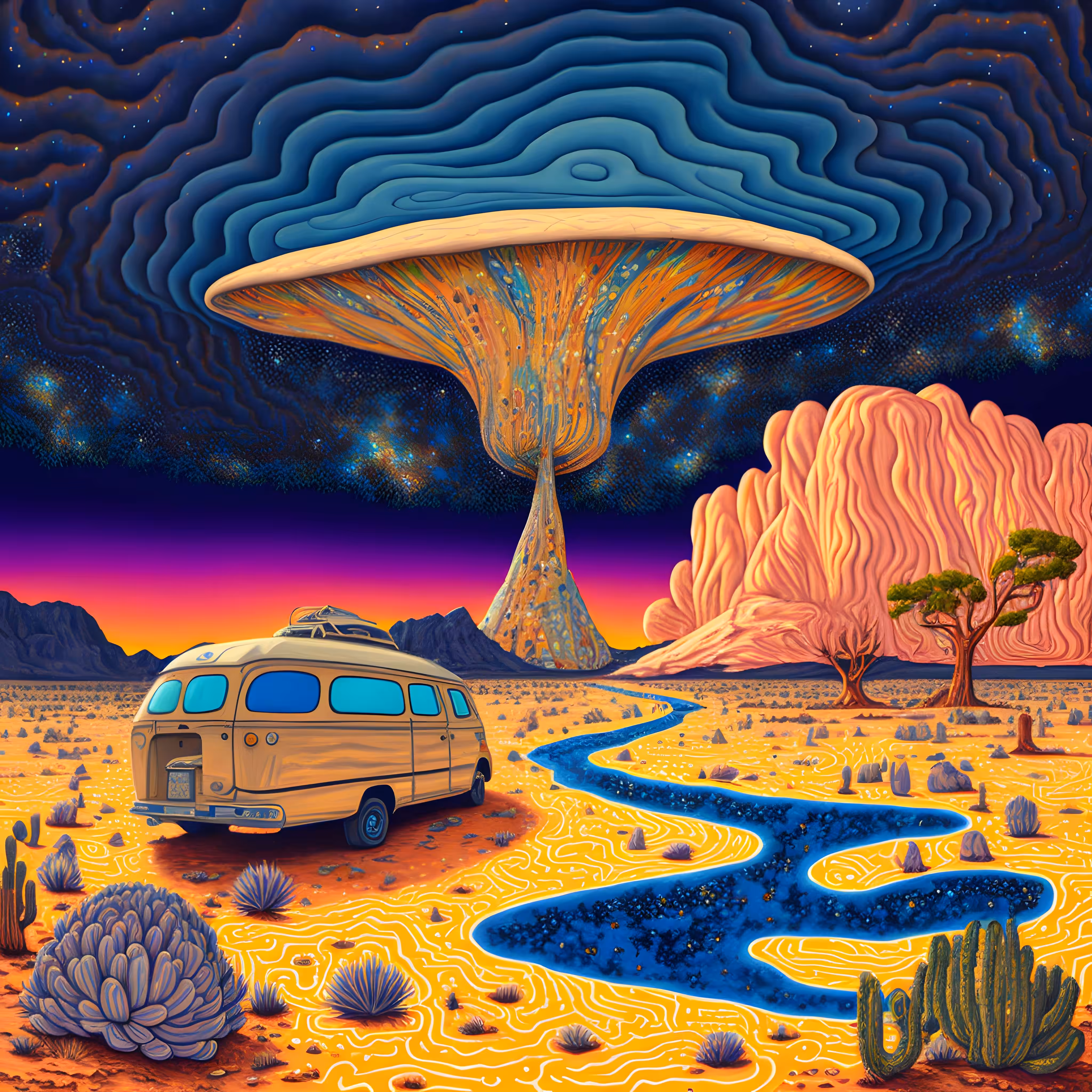 Winter, Desert at Dusk
