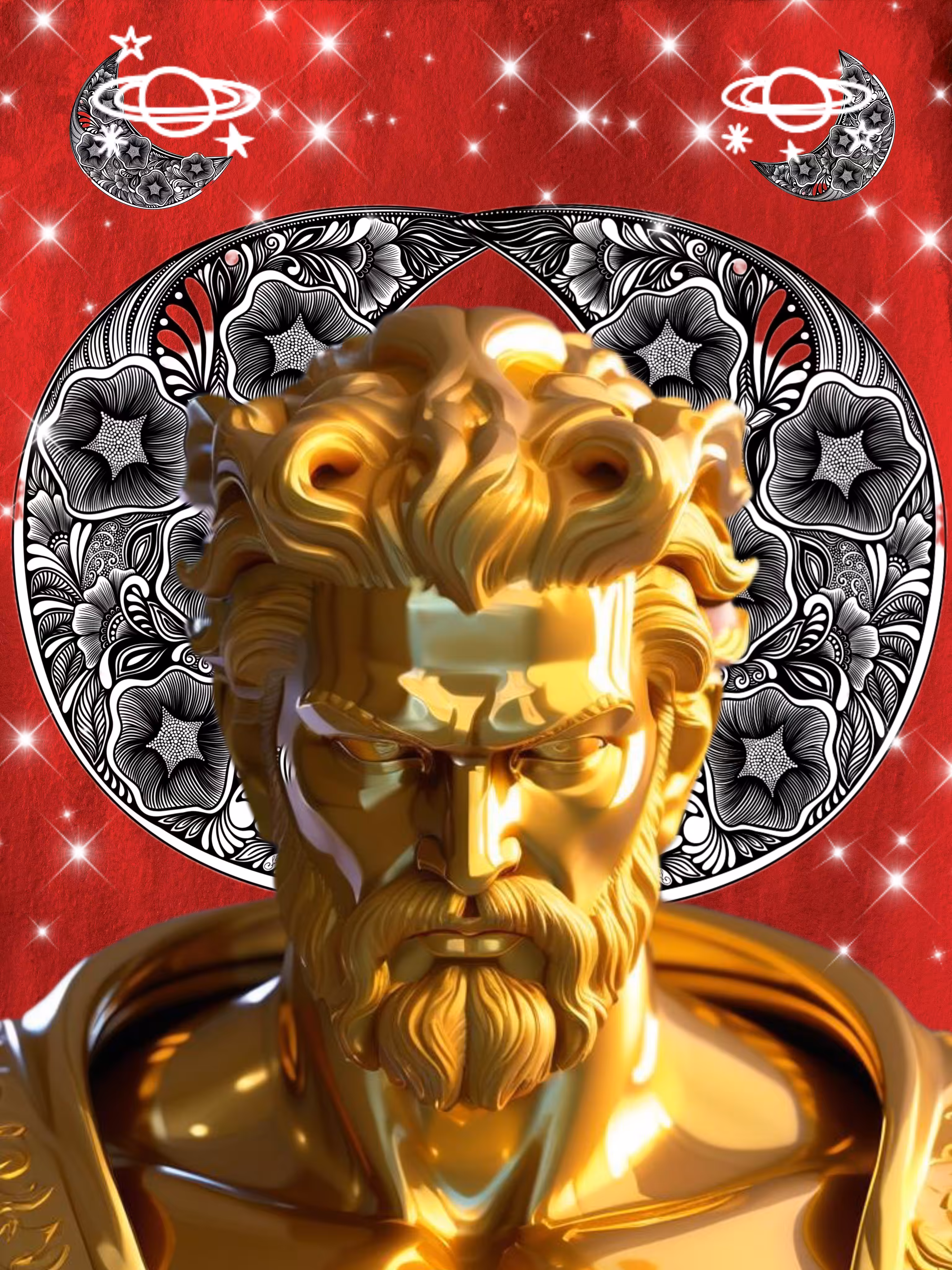 GOLDEN ECLIPSE: Portrait of Luna's radiance (2023) by JohnPaul Val et. Annazubarev
