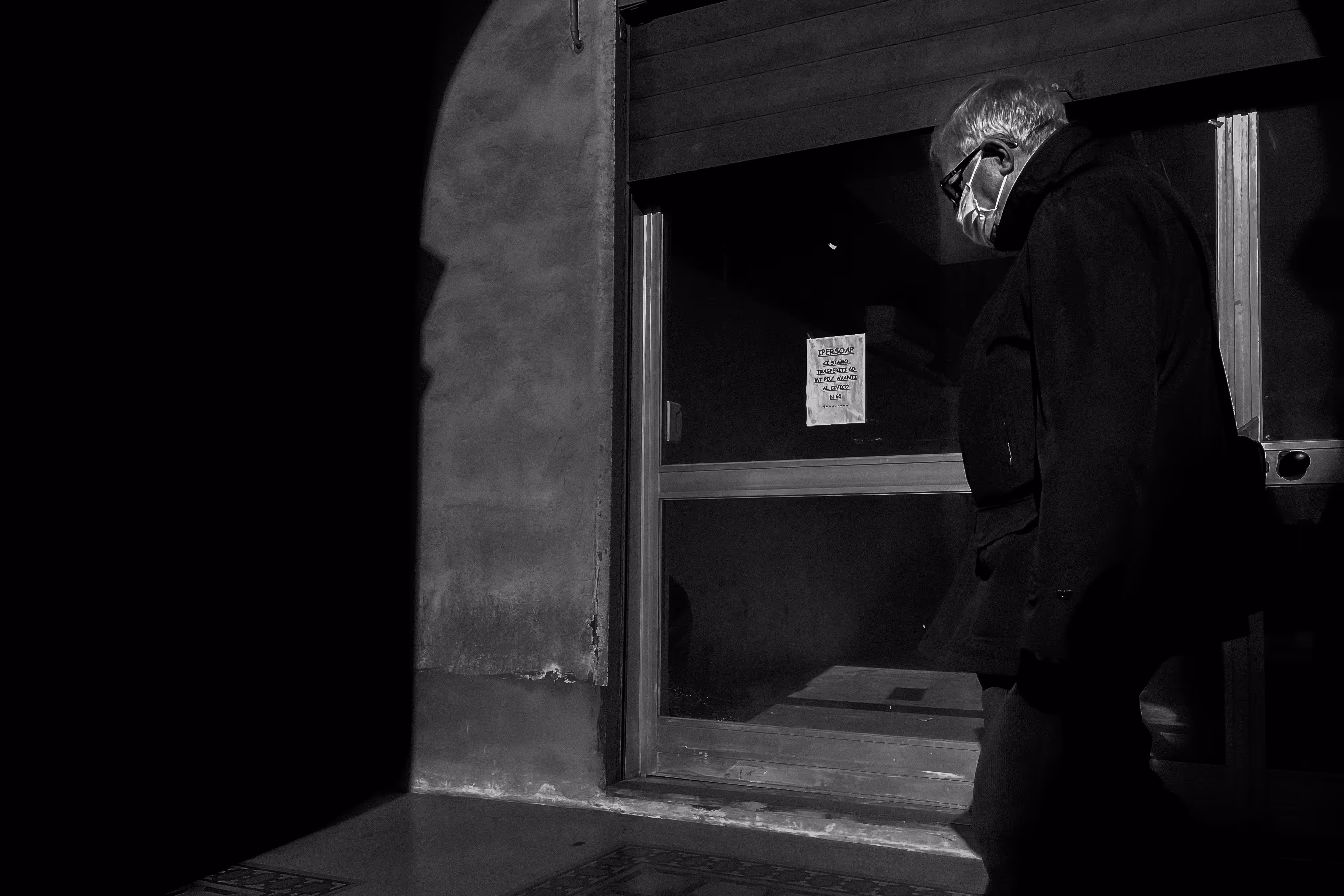 3 - Man with mask walking alone