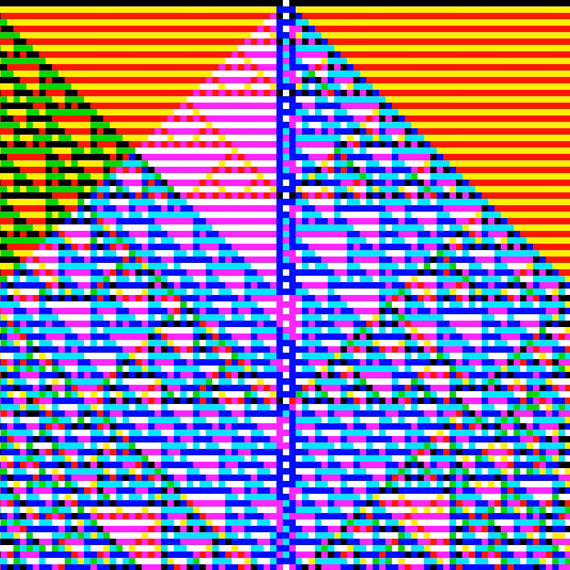 RGB Elementary Cellular Automaton #956