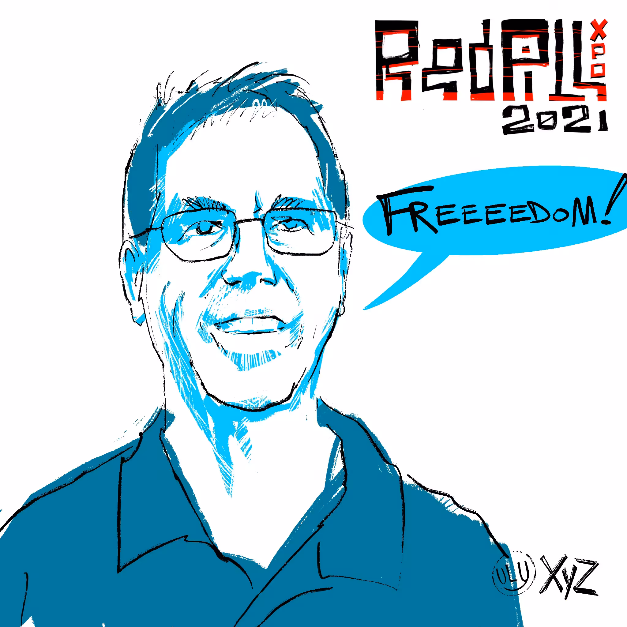 Red Pill Expo 2021 portrait of Terry Danaher by Ulysses XYZ