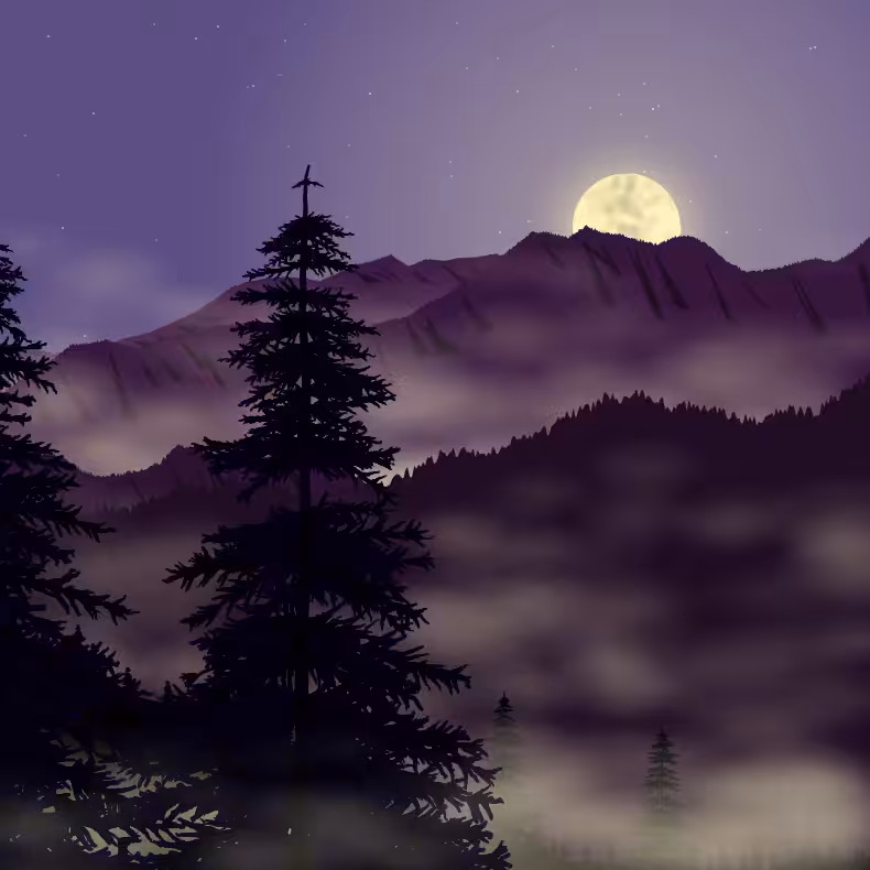 Moonlit Mountains #32