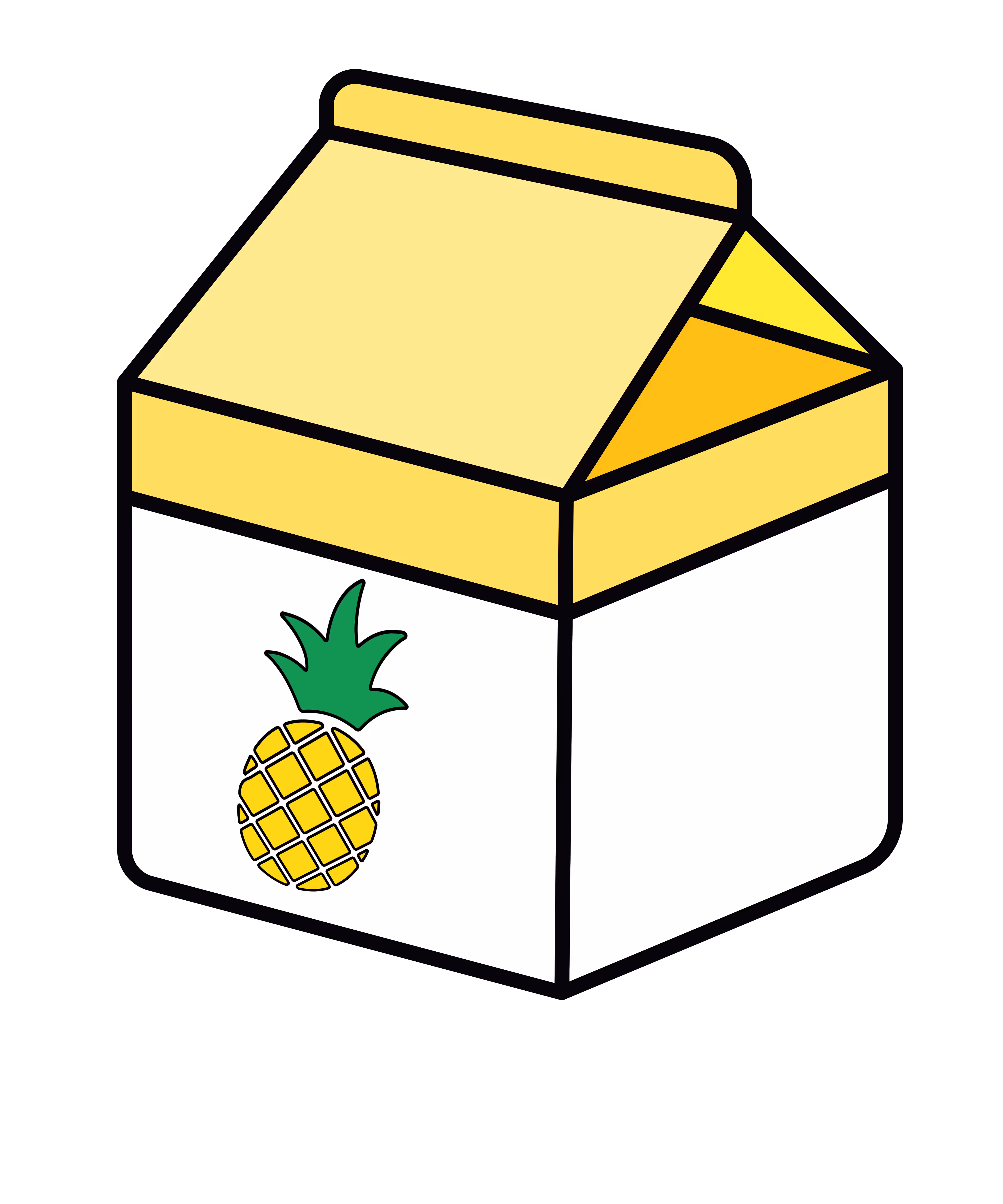 Pineapple milk carton otaku japanese kawaii