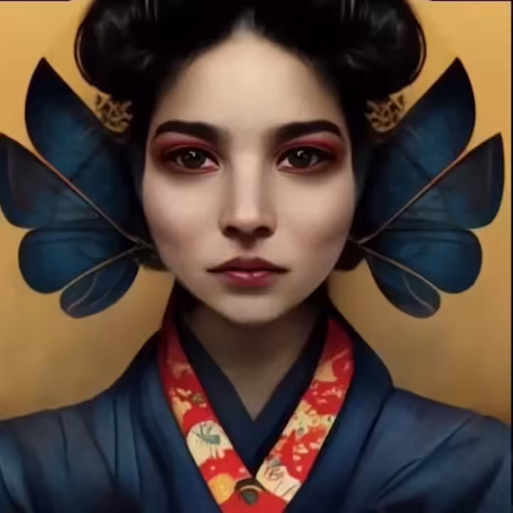 Blue Butterfly Geisha