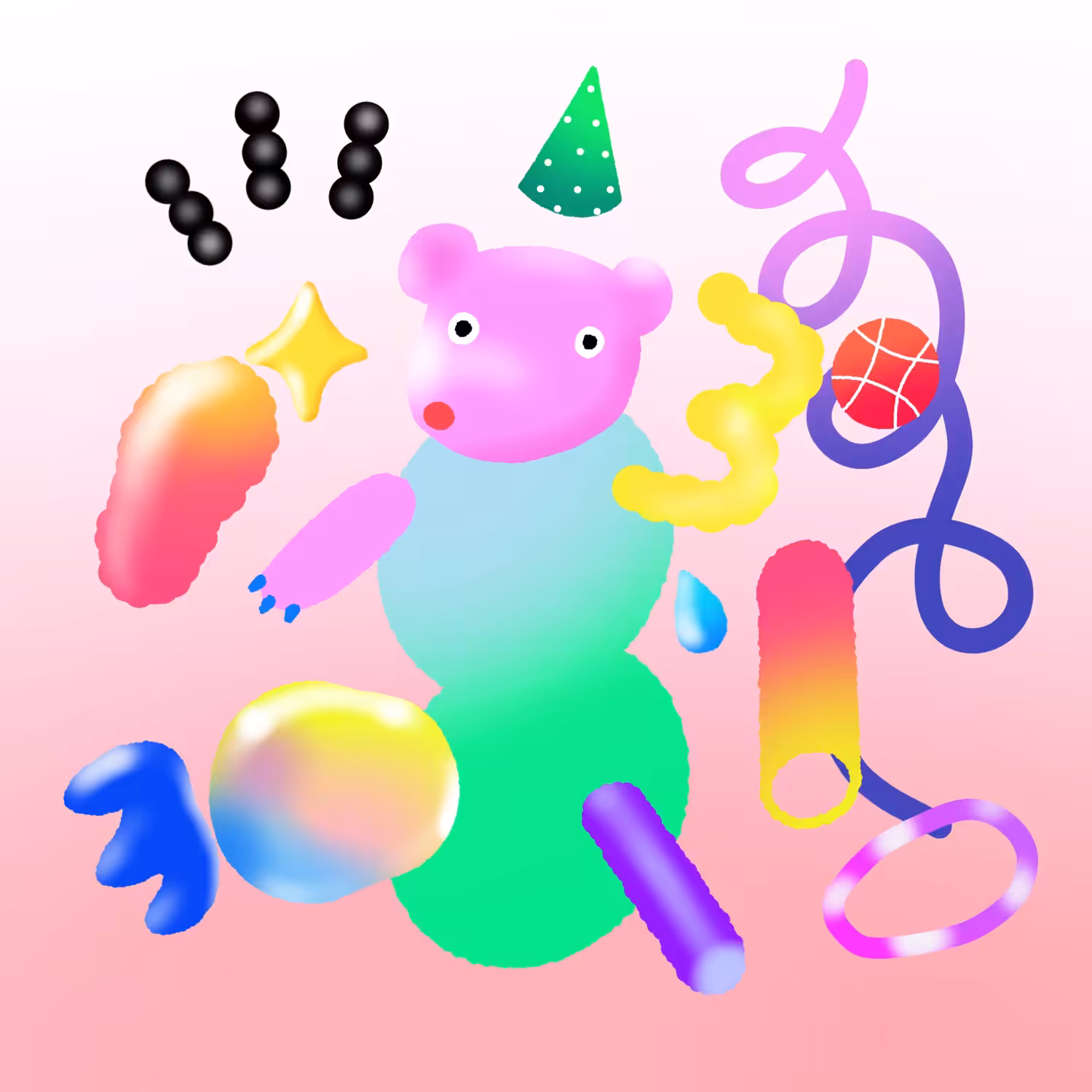 Pink Bear & Elements