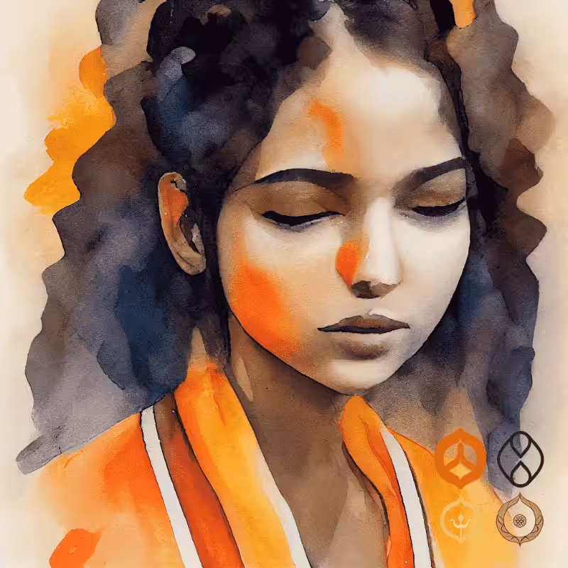 Hindu girl meditating #12