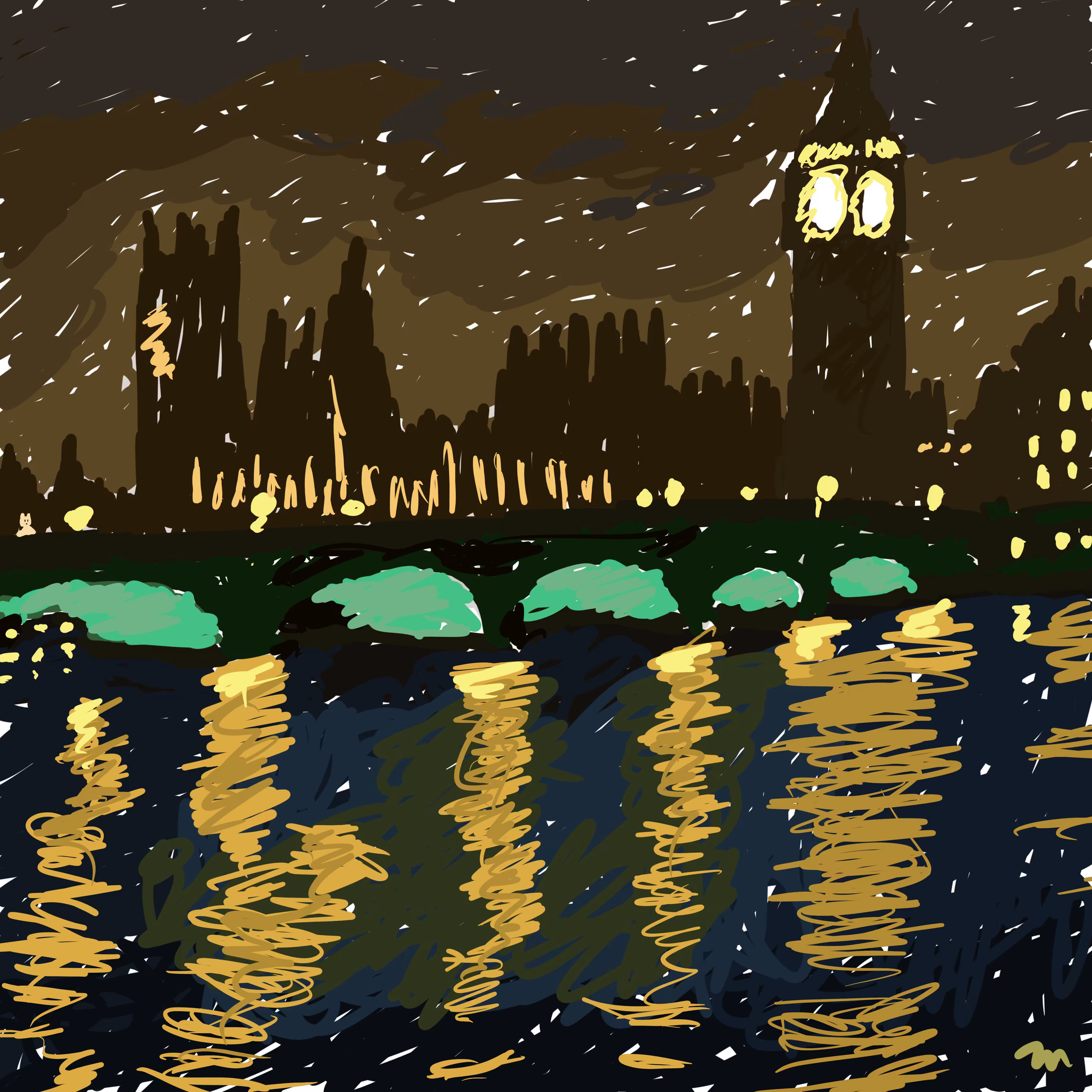 westminster bear (at night)