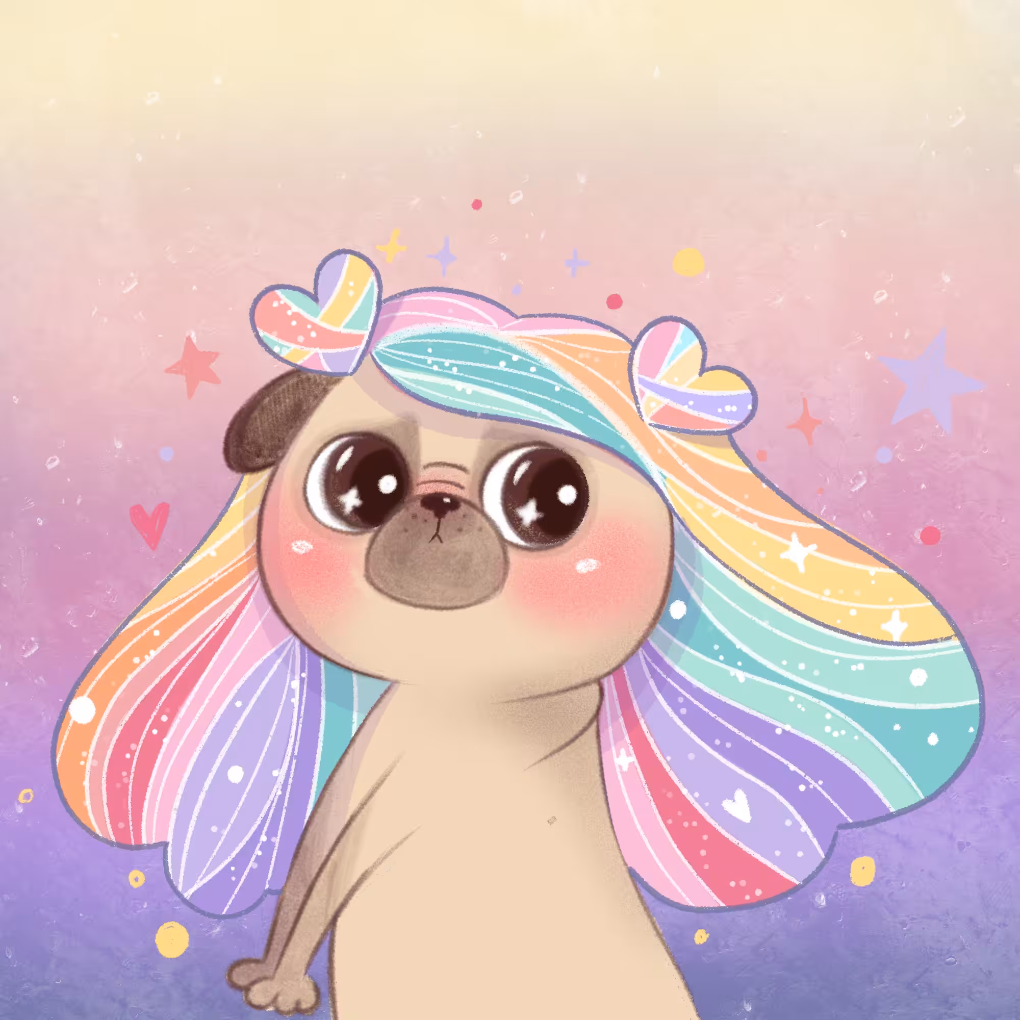 rainbow pug