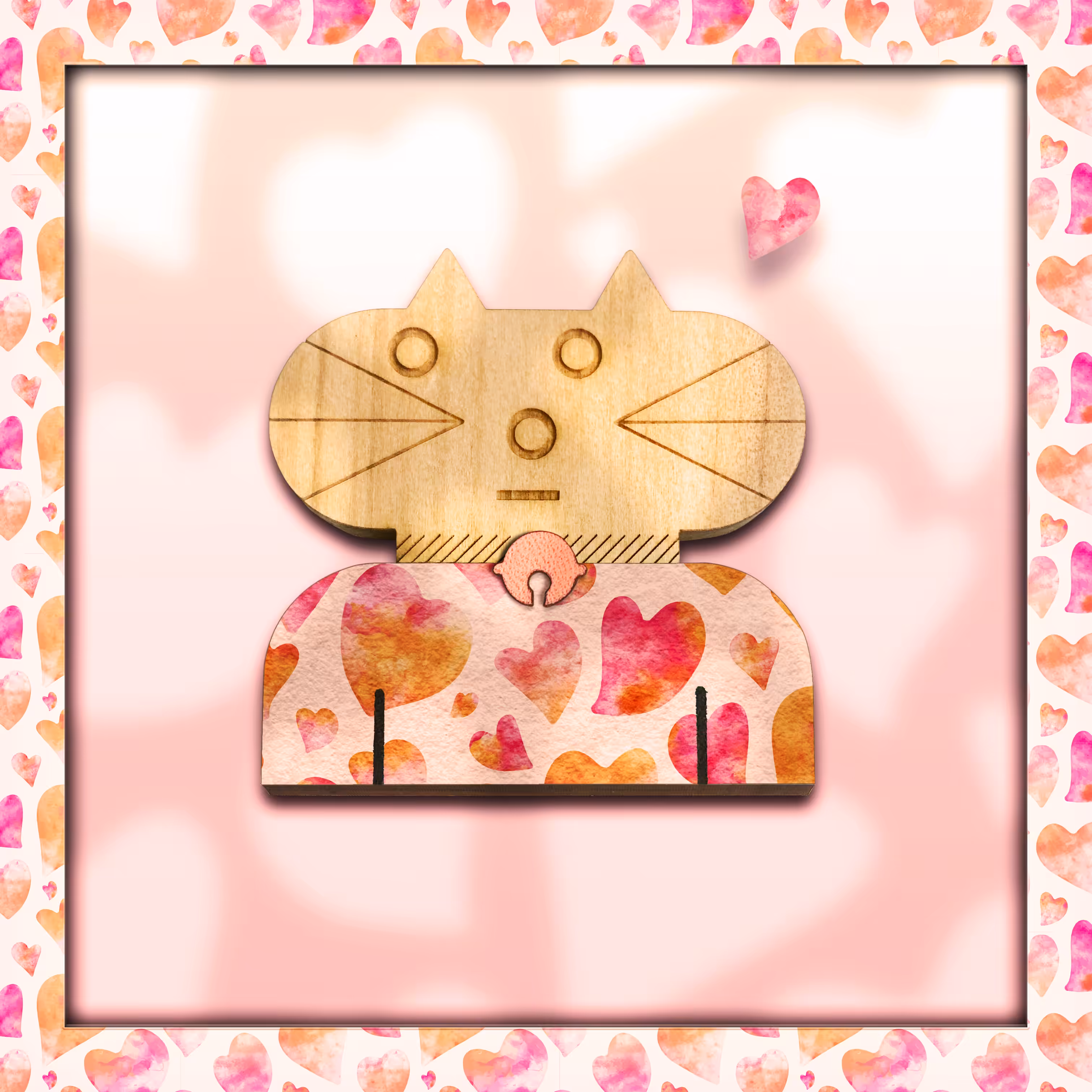 Pattern cat #025_kawaii heart