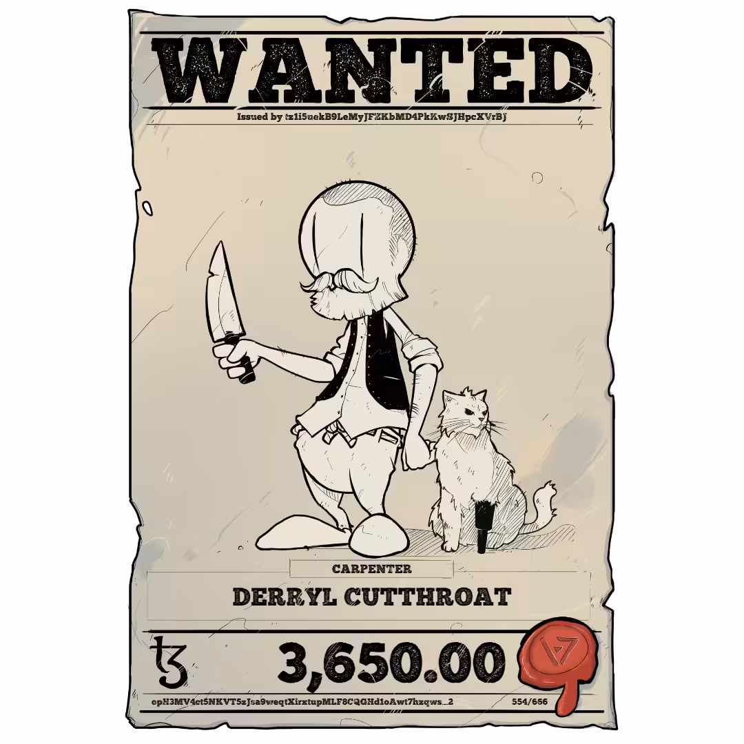 DERRYL CUTTHROAT | TEZOS PIRATE 554/666