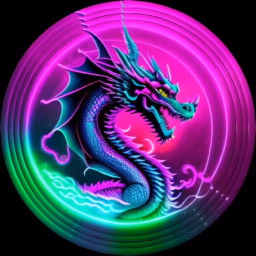 Neon Dragon Medallion 