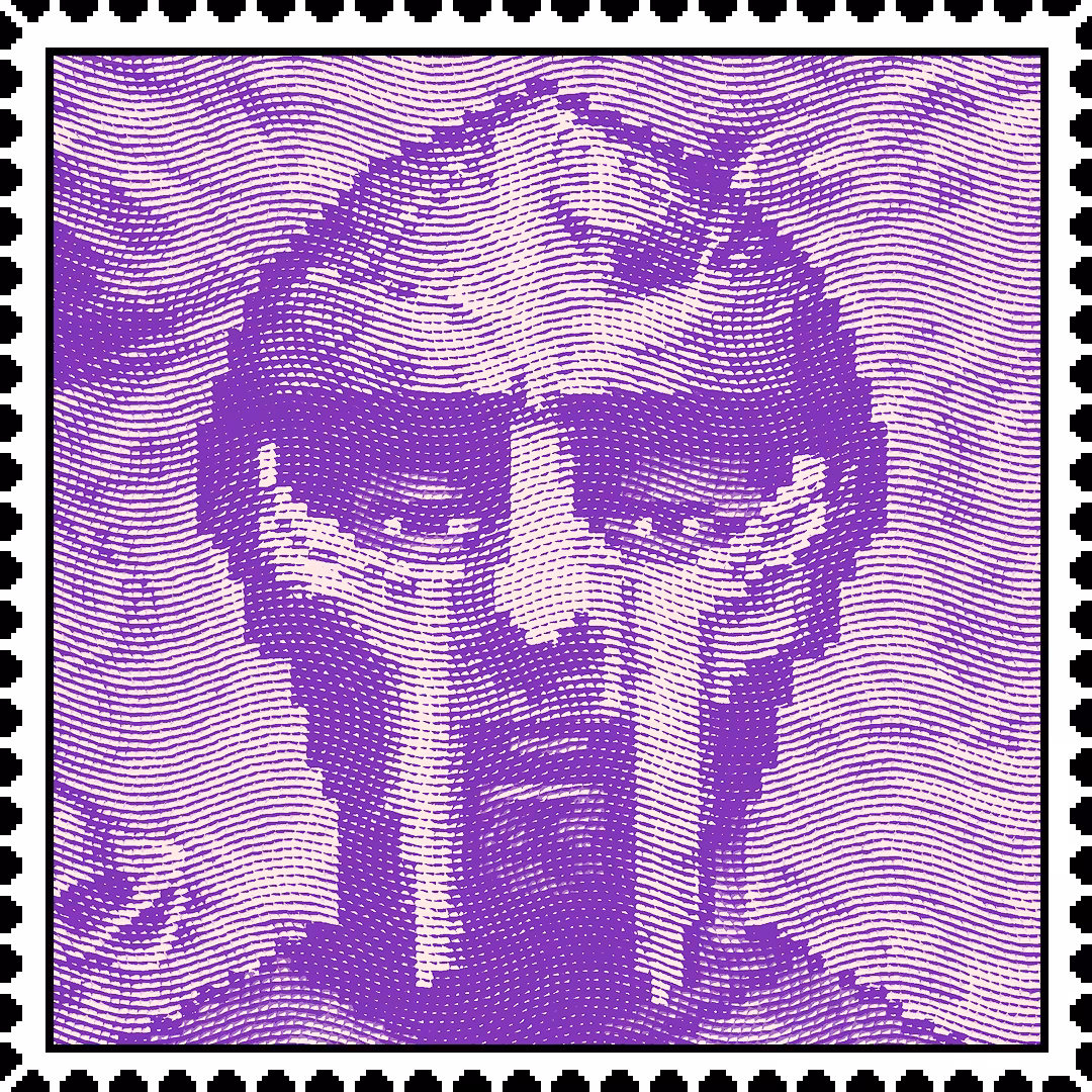 MF Doom caricature stamp