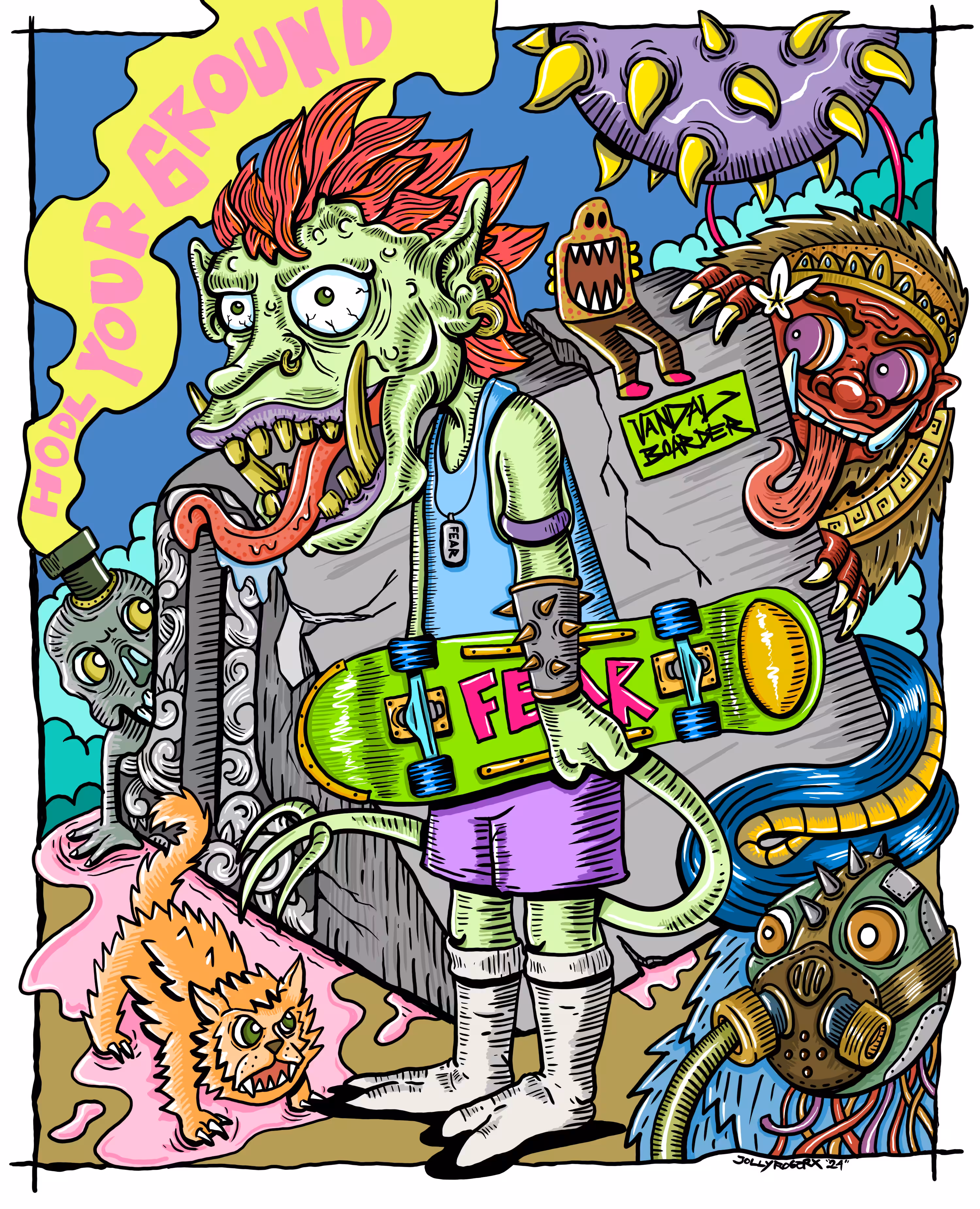 Jollyroger X : VANDALBOARDER #2 HODL your ground