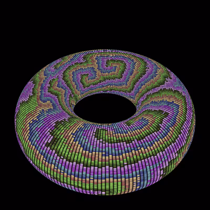 Reaction Diffusion on a Torus #34